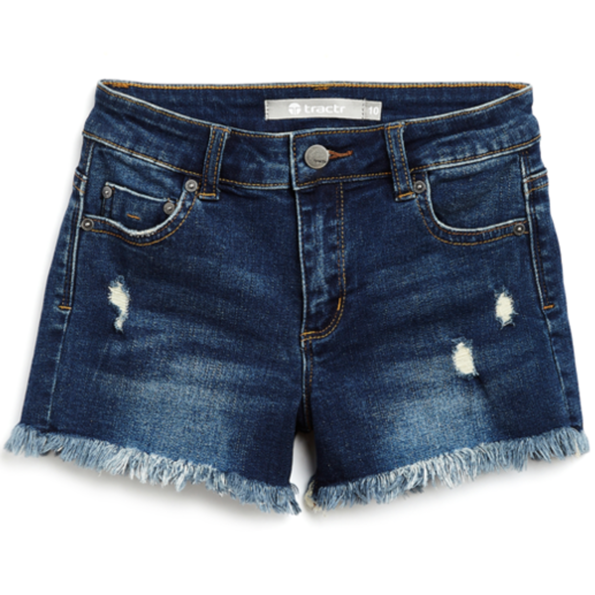 T | Tween | Brittany 5 Pkt Fray Dark Distressed Denim Short