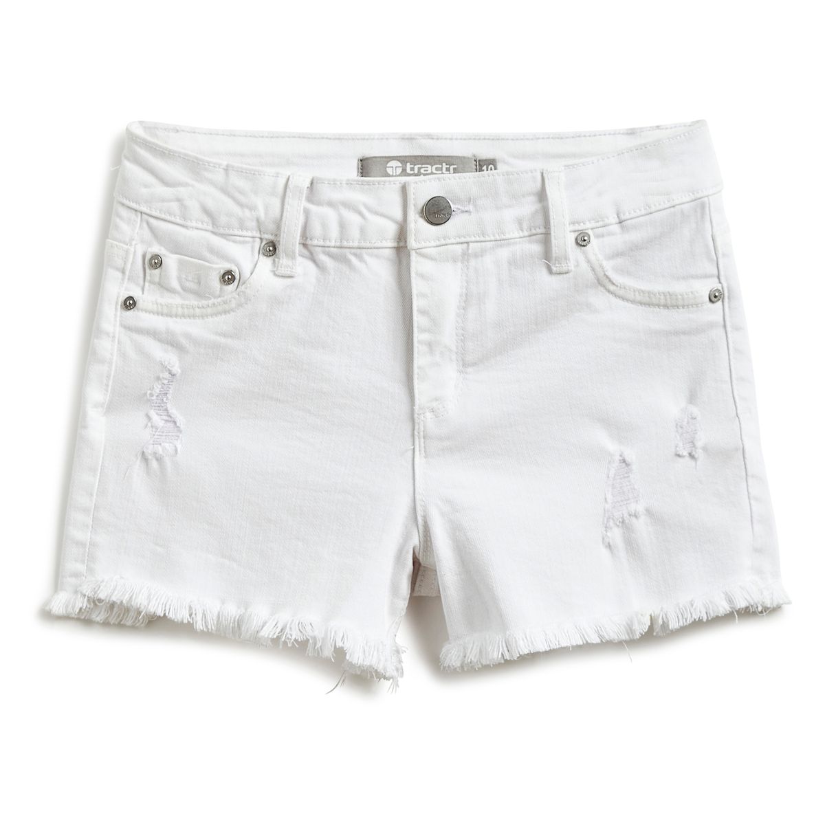 T | Tween | Brittany White Fray Hem Shorts