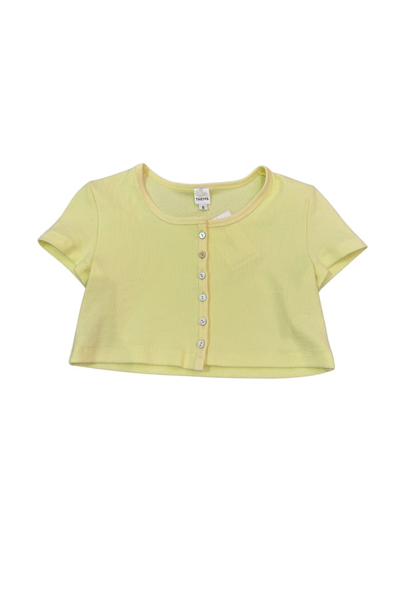 TH | Theme | Michaela | Pastel Yellow | Ribbed Top