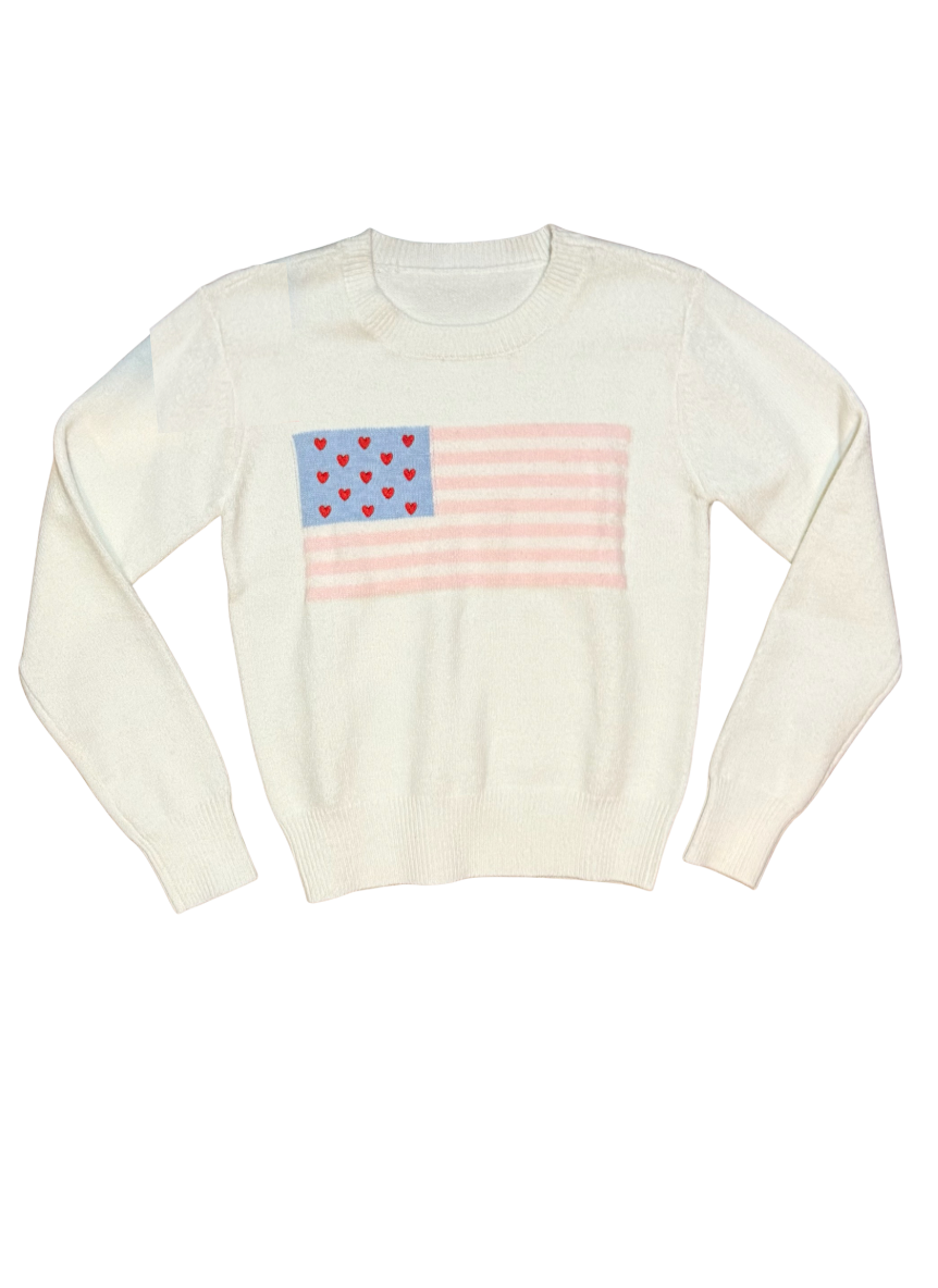 TH | Tiegan White American Flag Sweater