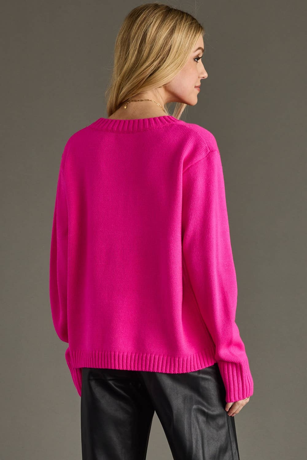 Bright Pink Merry Sweater