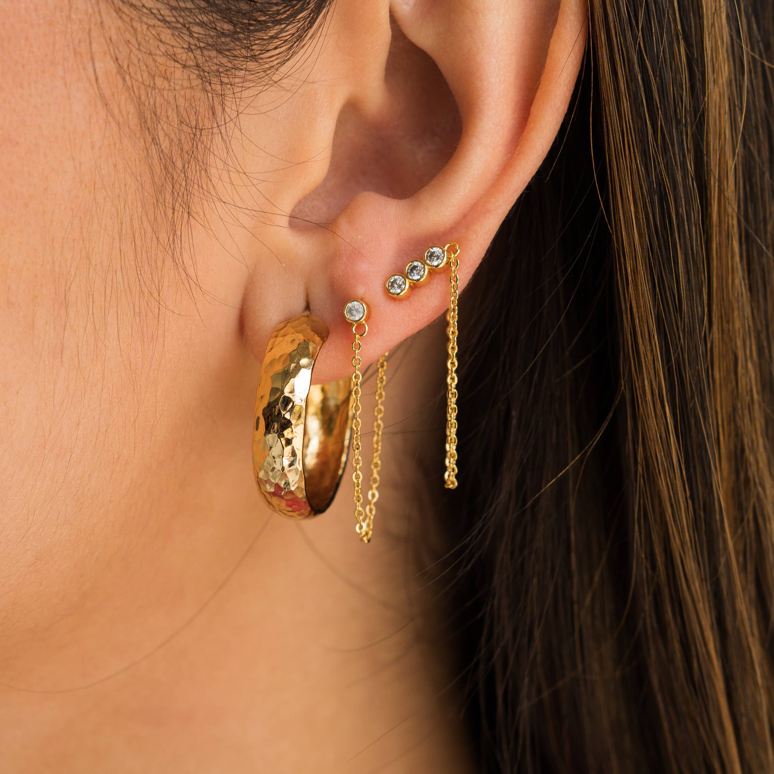 BG | Crystal Chain Earring Set