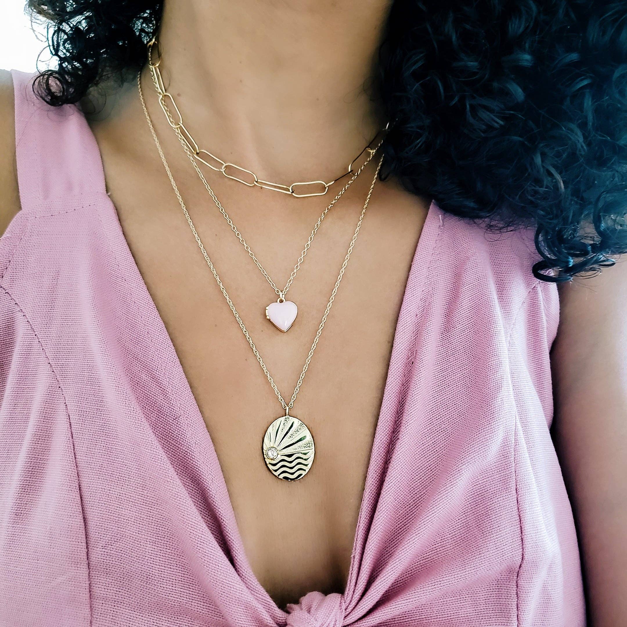 KN | Enamel Heart Locket 18K Gold Vermeil