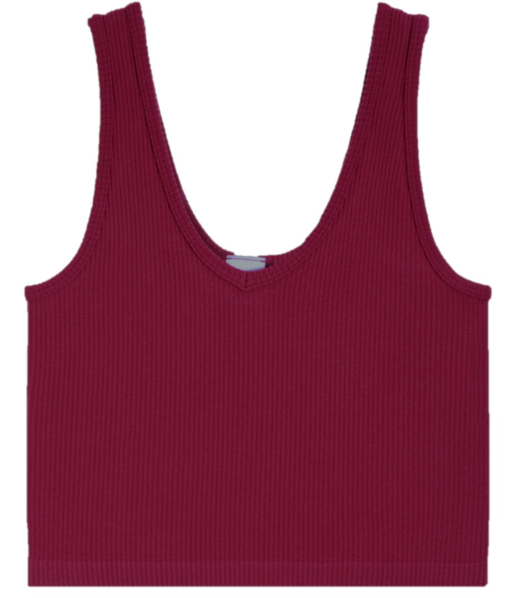 SC | Burgundy Tween Ribbed Seamless Brami
