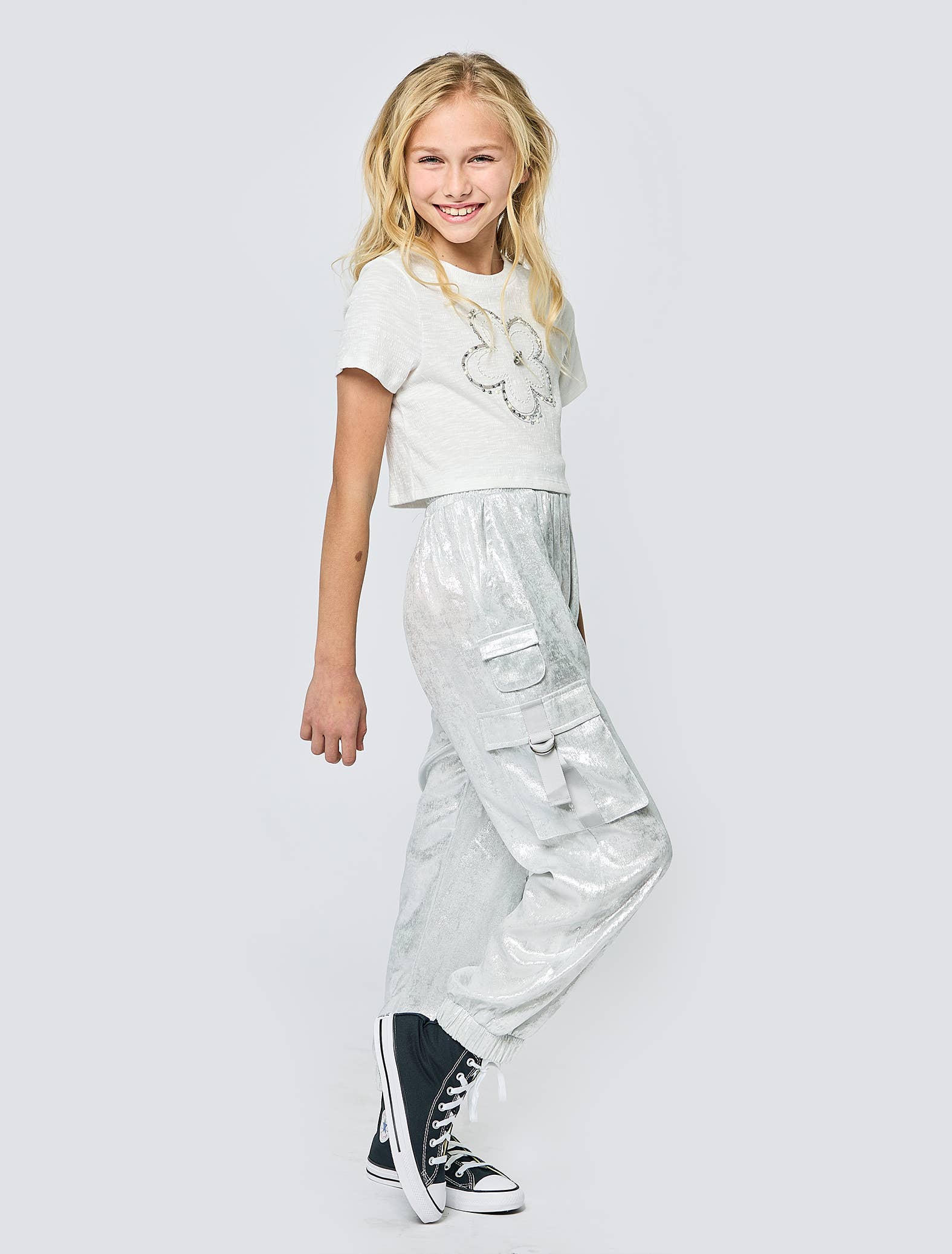 HB | METALLIC CARGO POCKET JOGGER PANTS