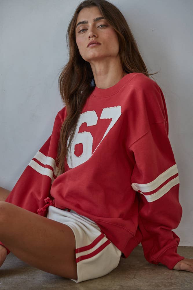 BT | TEEN | WOMENS| Knit Cotton French Terry Crew Neck Pullover