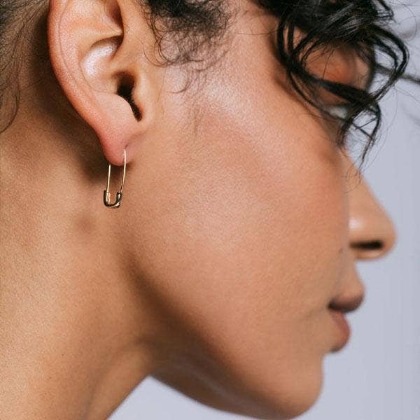KN | Safety Pin Hoop Earrings