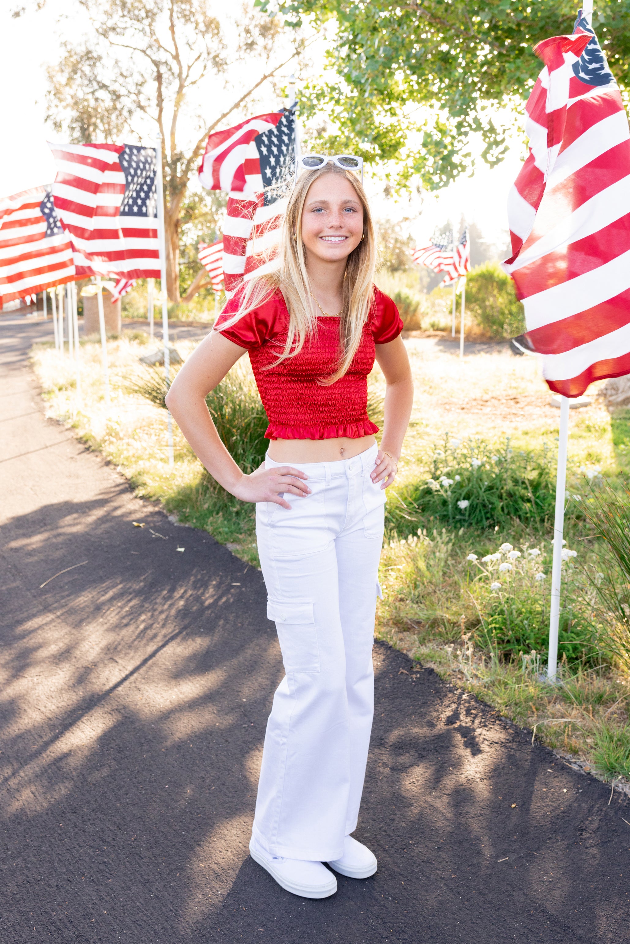 Newport Beach Teen Store Leypop shoppe Smocked Red Top
