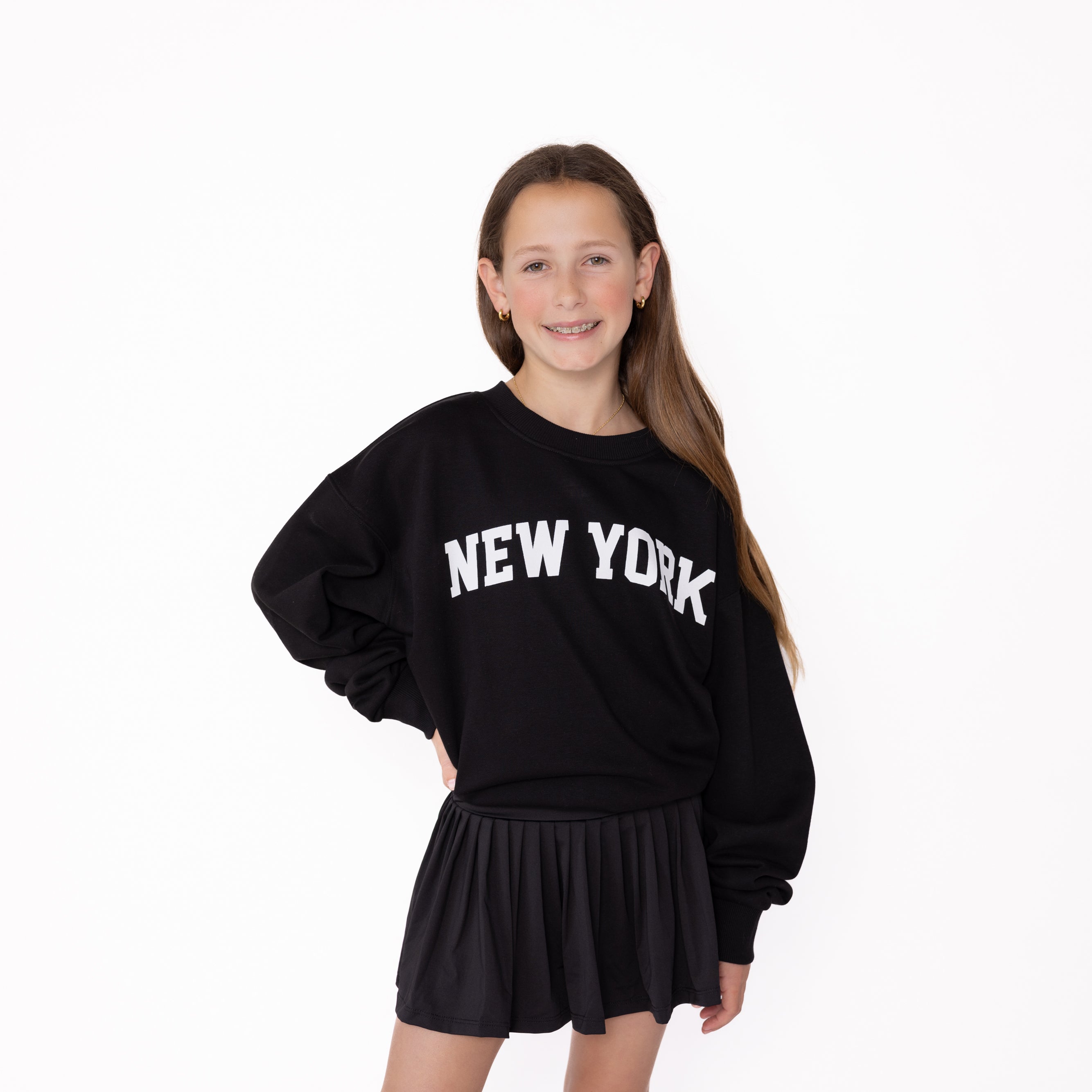 New York Sweatshirt for teens, New York Sweatshirt for Adults, Tween online boutique, Teen online boutique, leypop shoppe, newport beach, the red balloon, frankies on the park, east west girl, dear Hannah prep