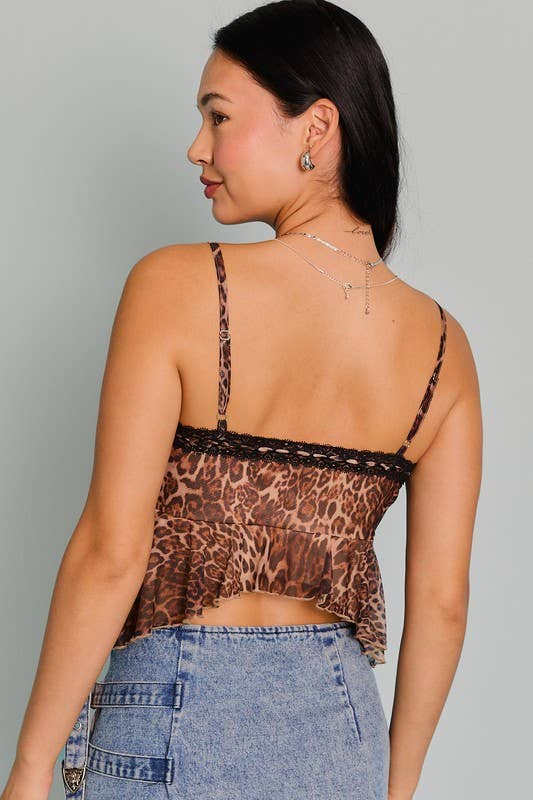 LL | Lace Trimmed Mesh Top