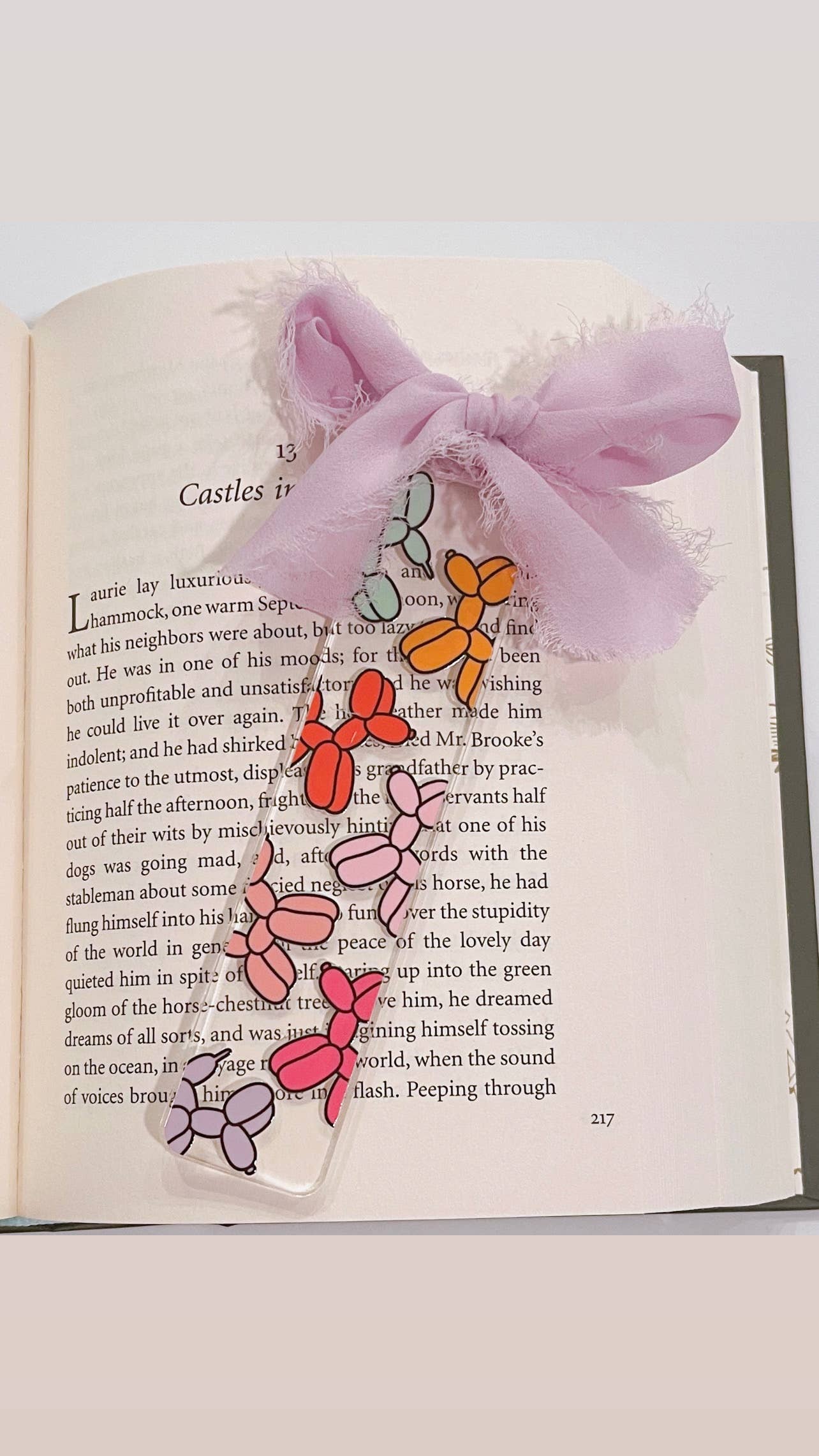 LP | Balloon Dog multi colored acrylic bookmark with ribbon