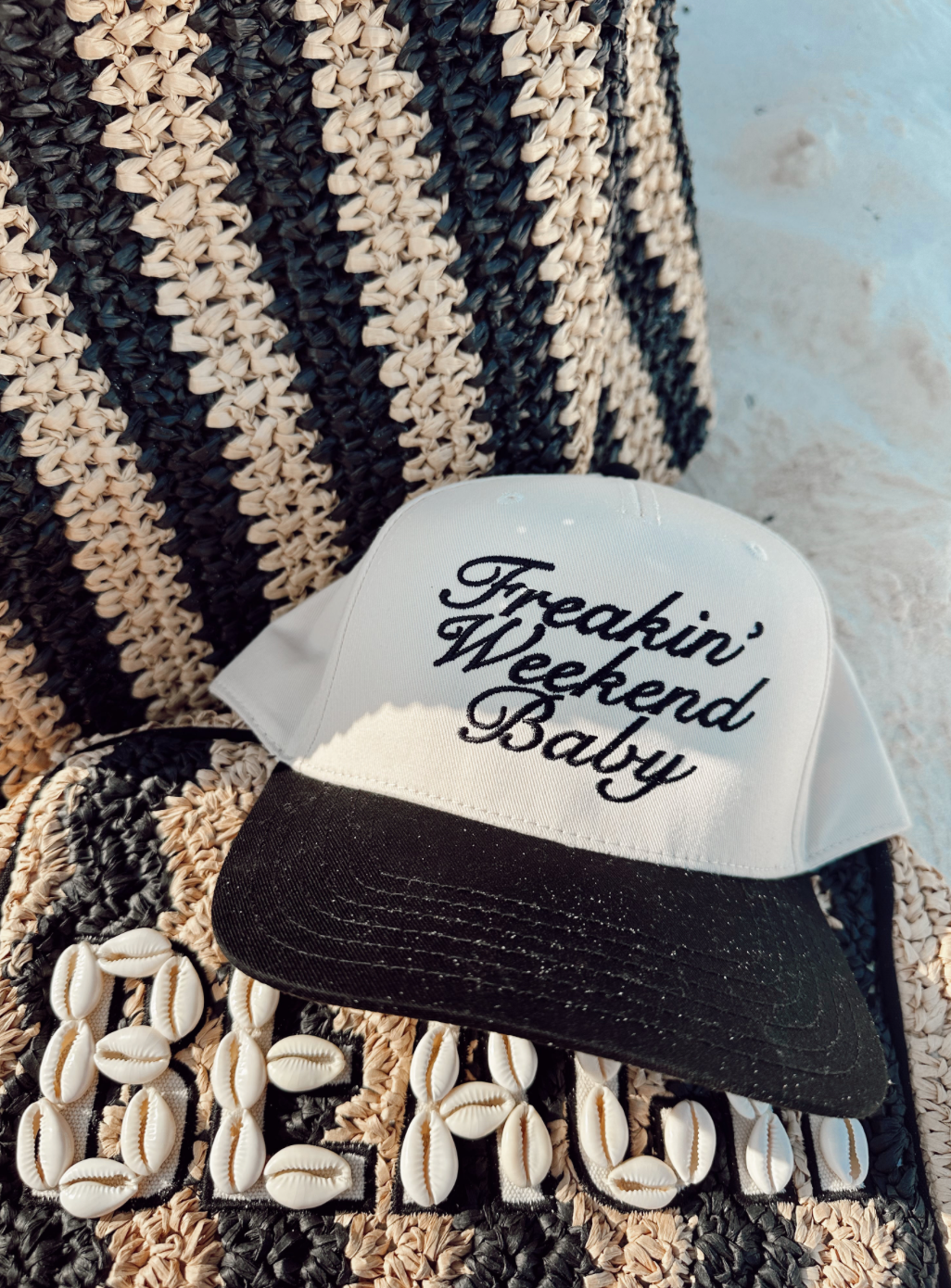KC |Freakin' Weekend Baby - Black Vintage Trucker Hat