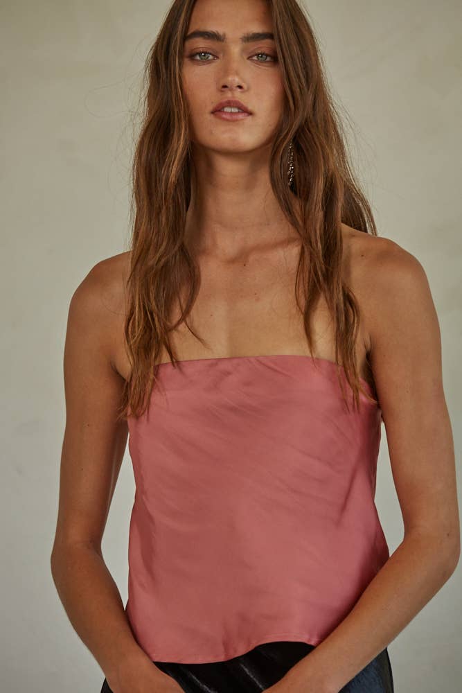 BT | TEEN | WOMENS | Woven Satin Tube Strapless Top