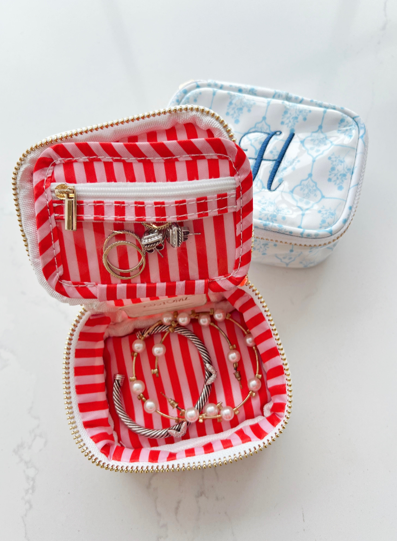 KK Pink + Blue Toile - Jewelry Case