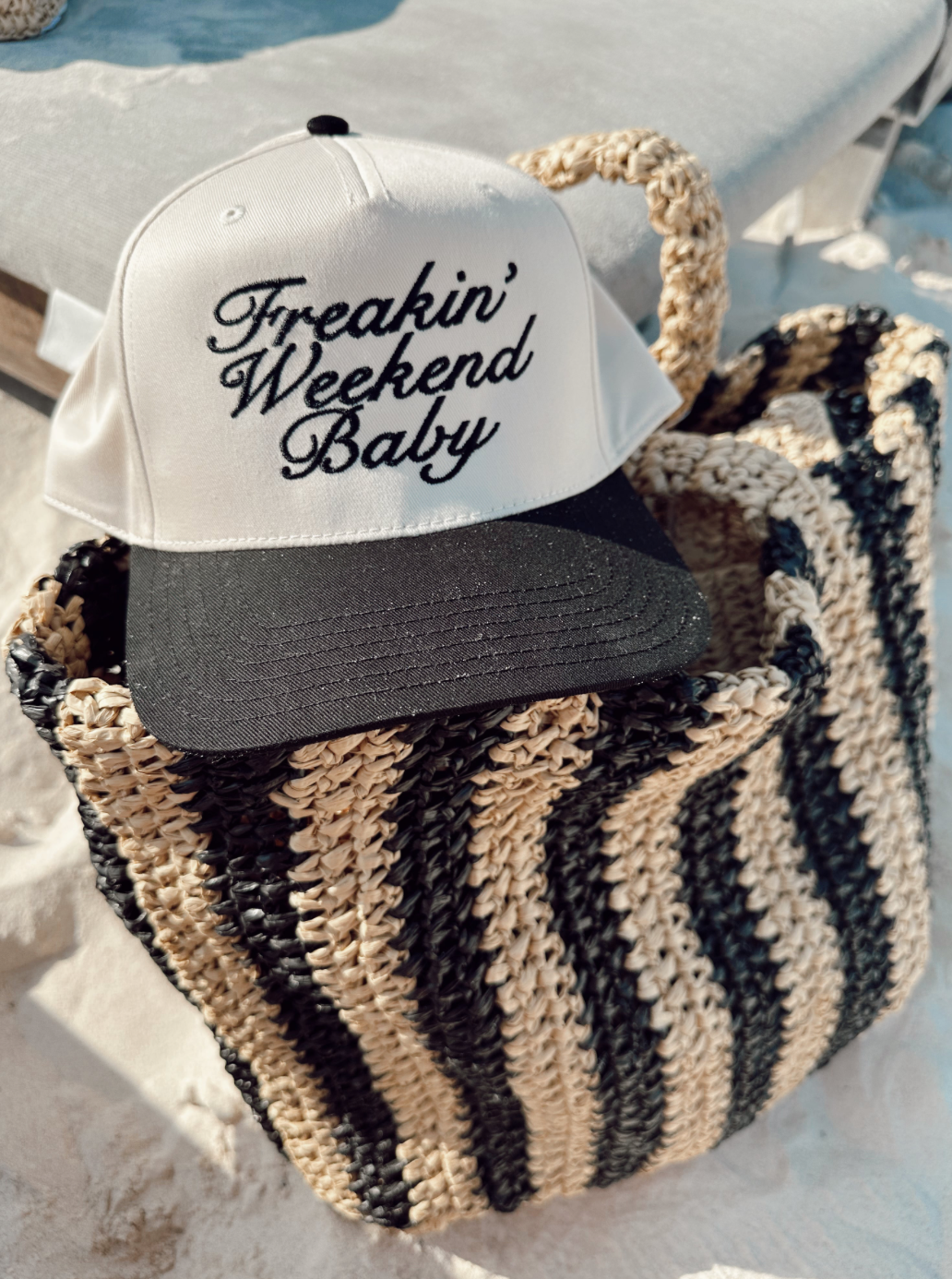 KC |Freakin' Weekend Baby - Black Vintage Trucker Hat