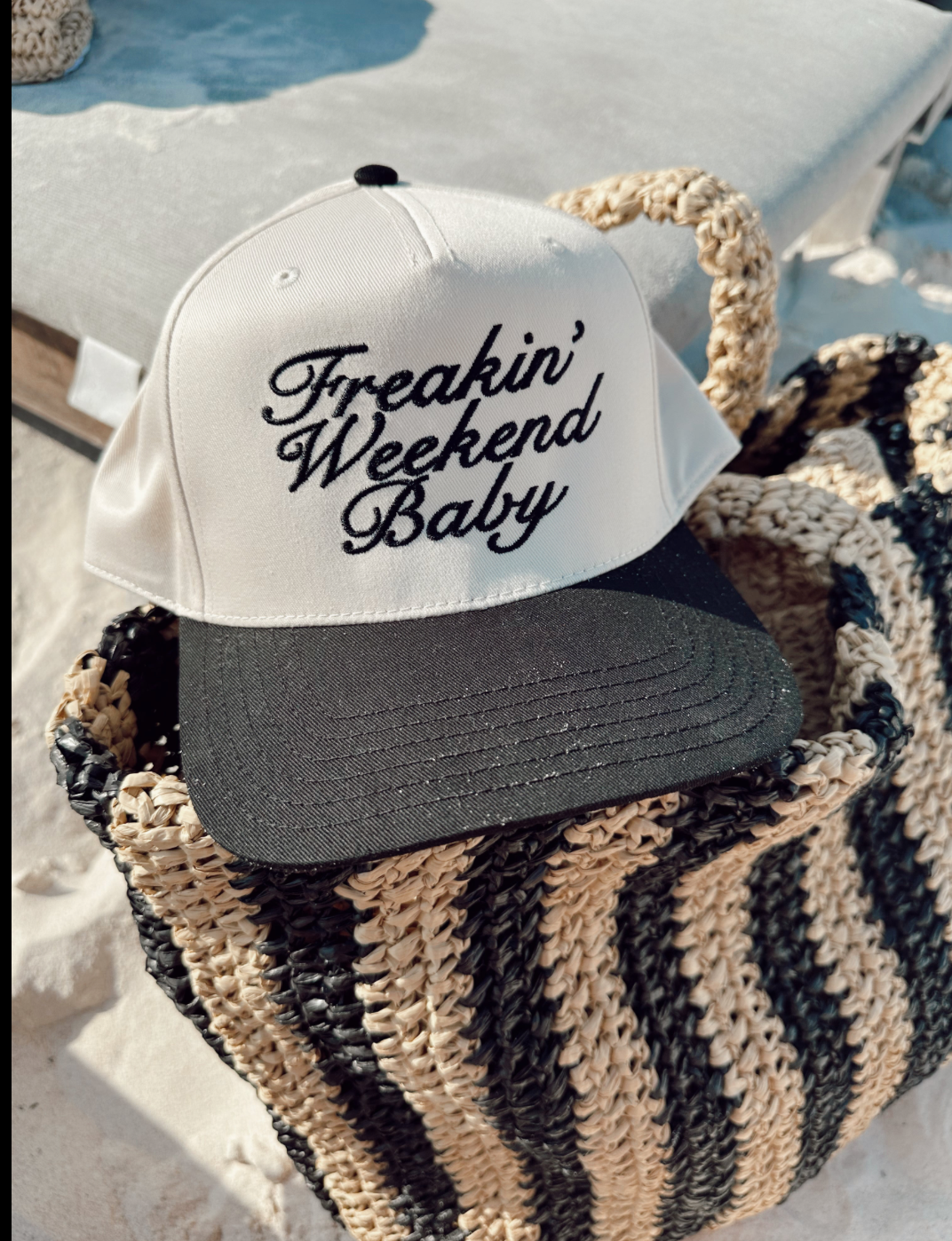 KC |Freakin' Weekend Baby - Black Vintage Trucker Hat