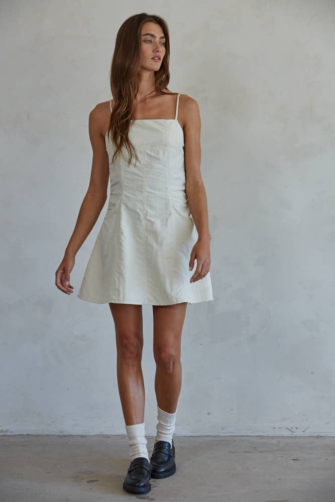 BT | TEEN | WOMENS | Woven Cream Spaghetti Strap Top