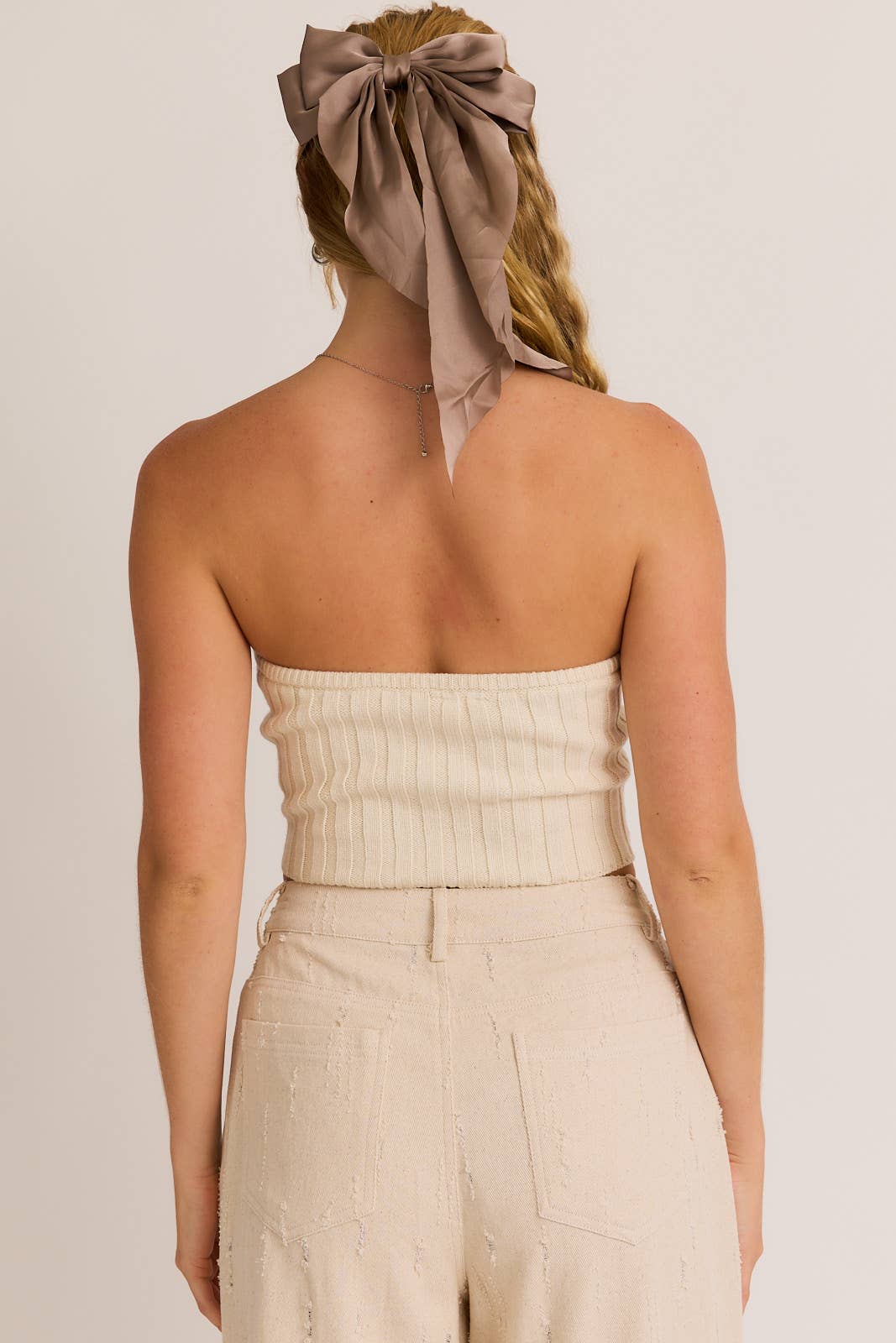 LL | TEEN | WOMENS| SCARF HEM TUBE KNIT TOP