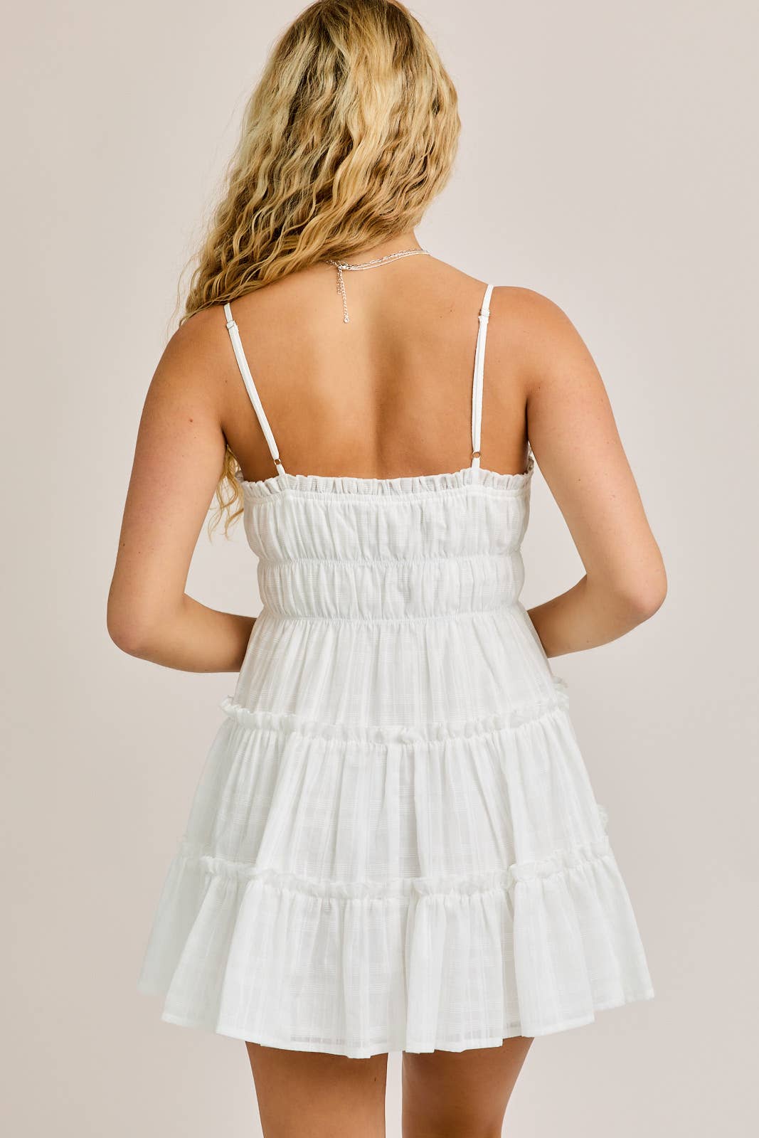 LL | TEEN | WOMENS | WHITE TIERED DRESS