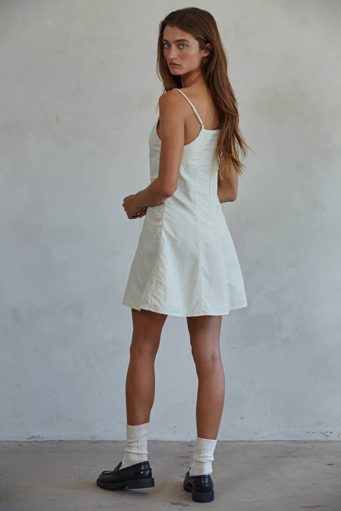 BT | TEEN | WOMENS | Woven Cream Spaghetti Strap Top