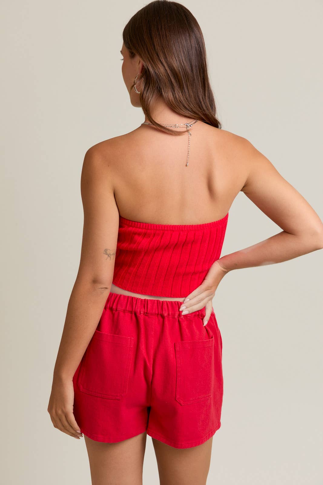 LL | TEEN | WOMENS| SCARF HEM TUBE KNIT TOP