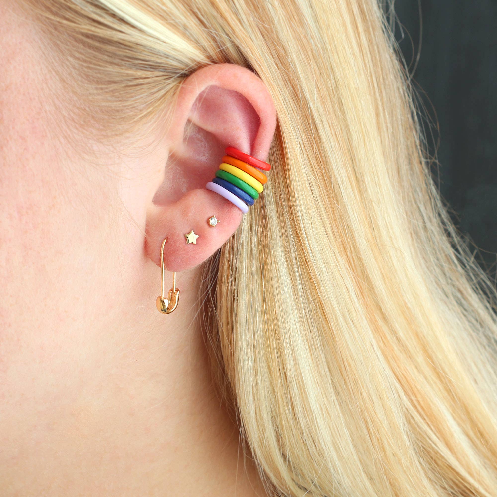 KN | Safety Pin Hoop Earrings