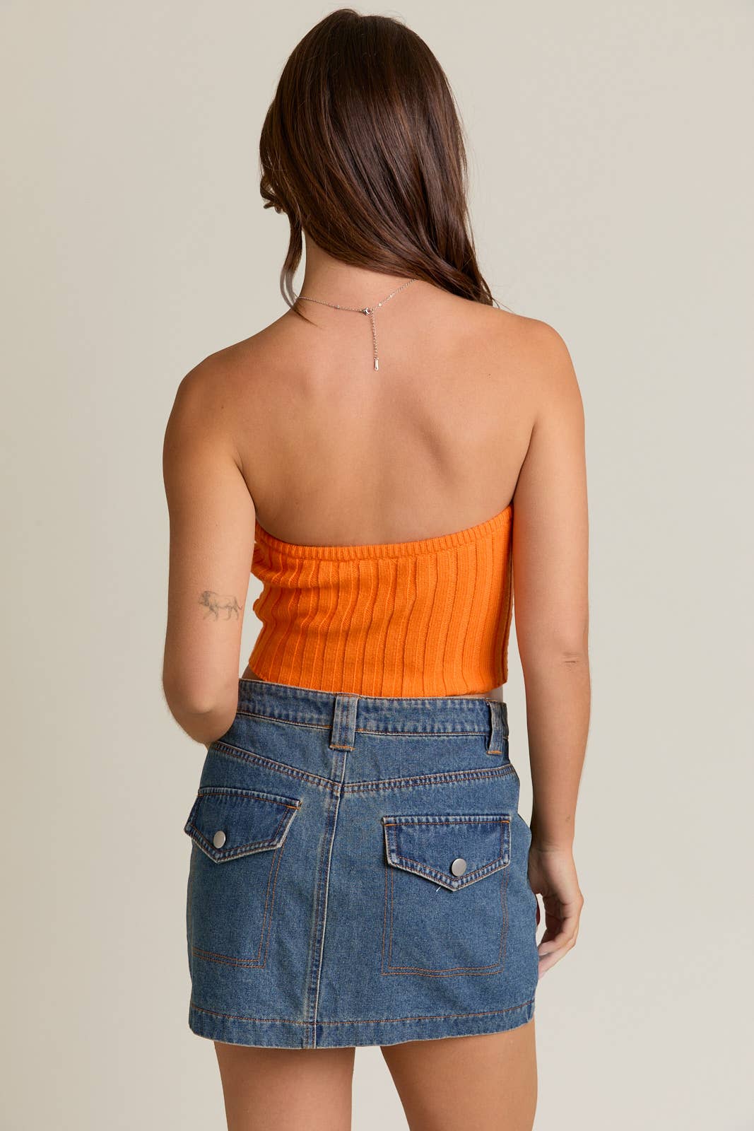 LL | TEEN | WOMENS| SCARF HEM TUBE KNIT TOP
