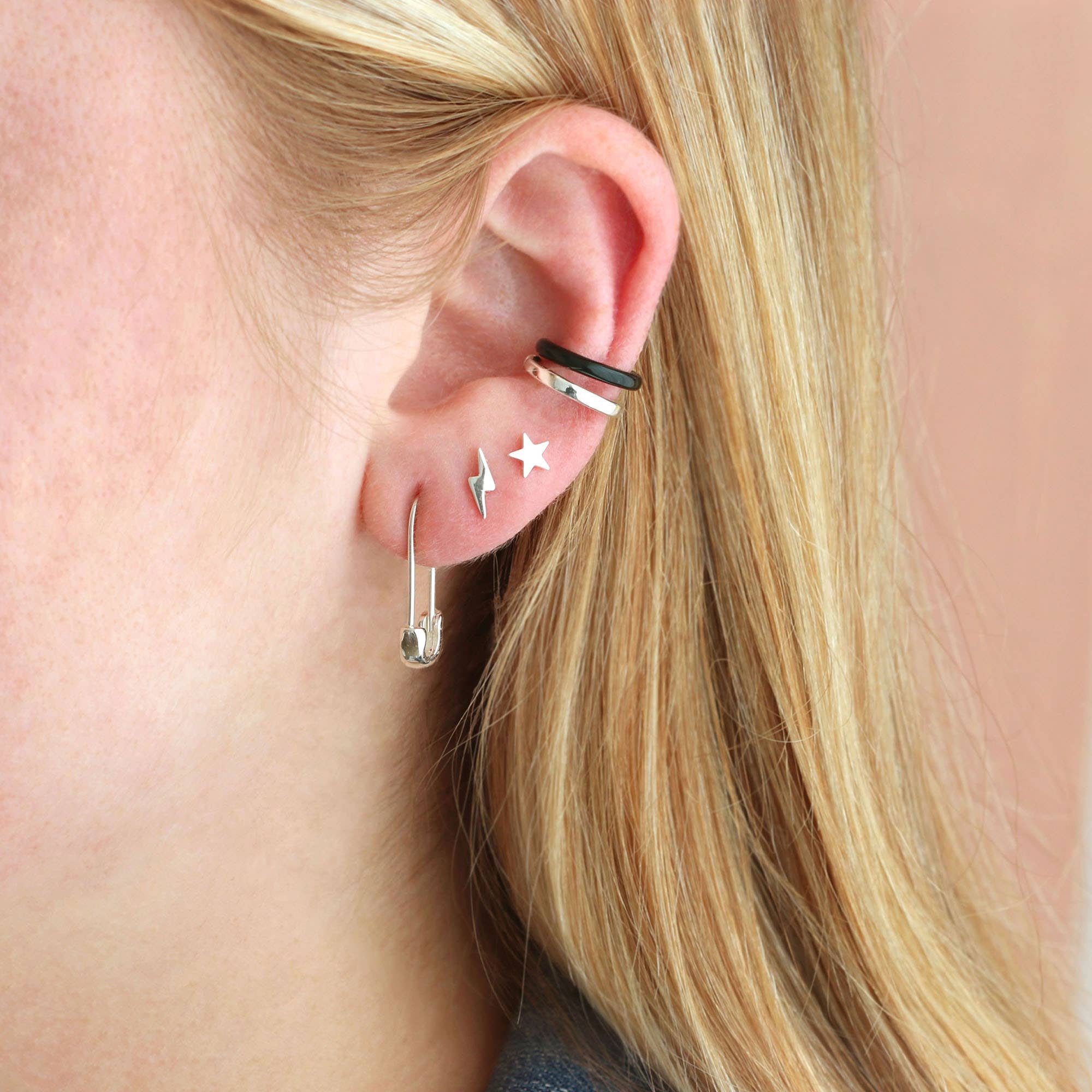 KN | Safety Pin Hoop Earrings
