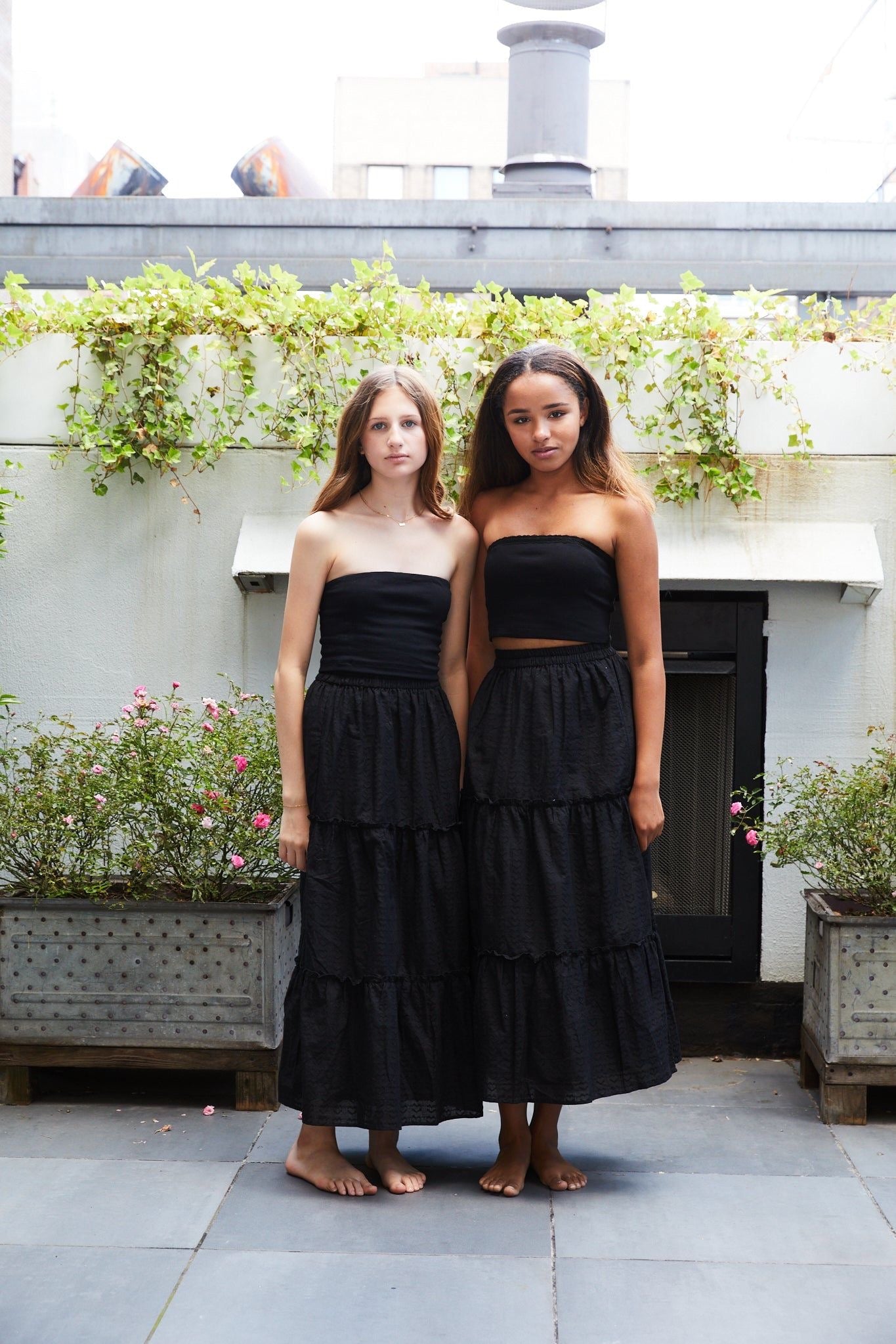 TH | Bella Black Maxi Heart Skirt