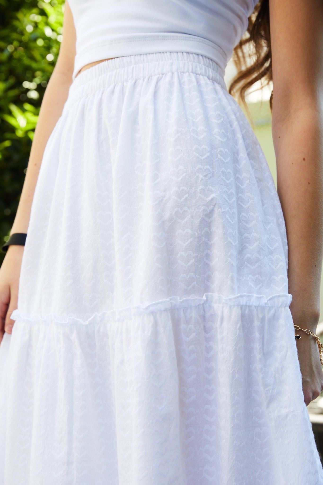 TH | Bella White Maxie Heart Skirt