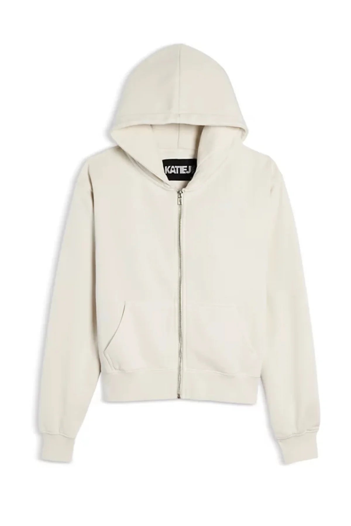 Beige hoodie with a brand logo on a white background from KatieJ Nyc sourced by Leypop Shop tween and teen store in newport beach ca.
