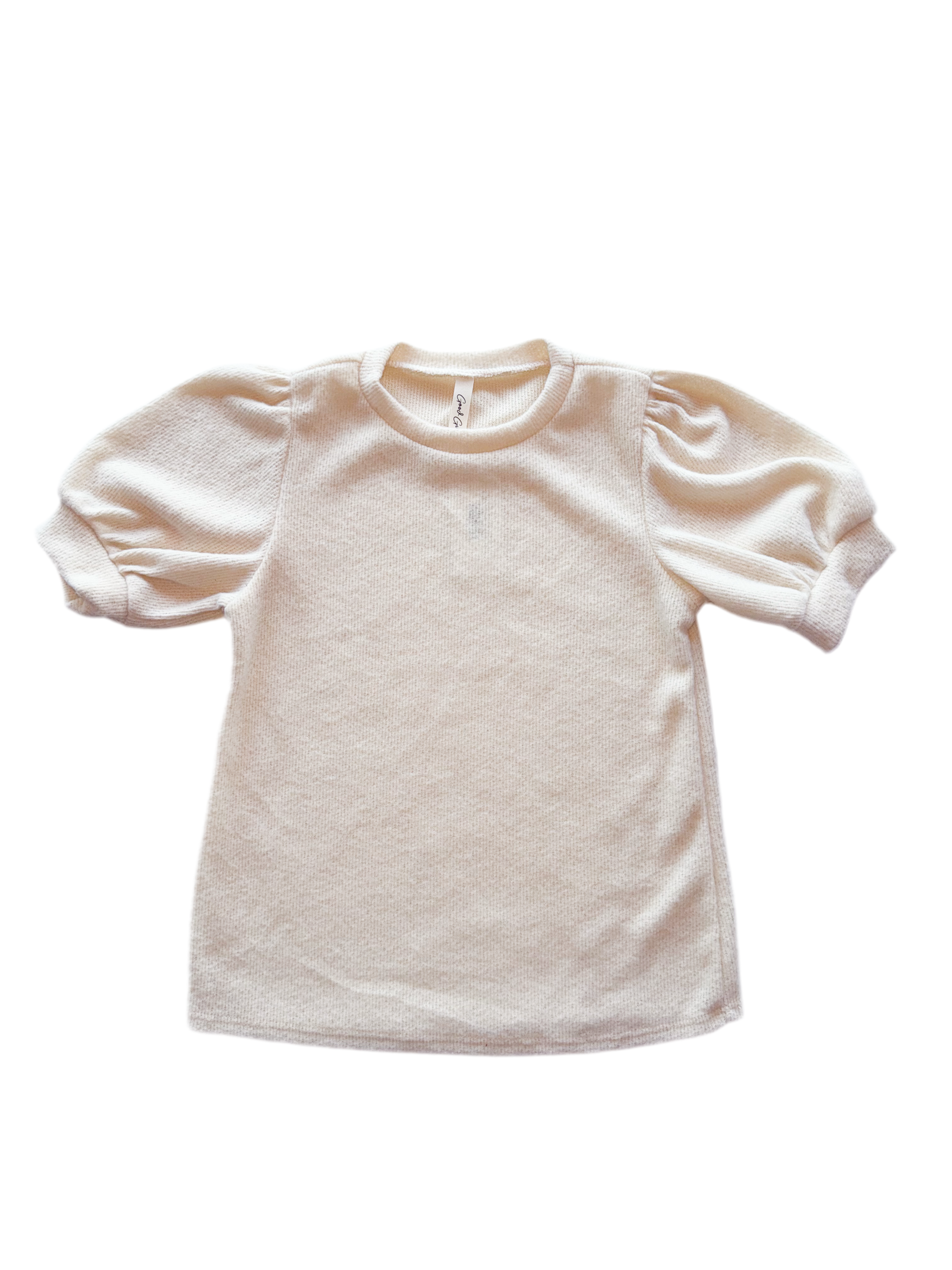 GG | Short Puff Sleeve Knit Top