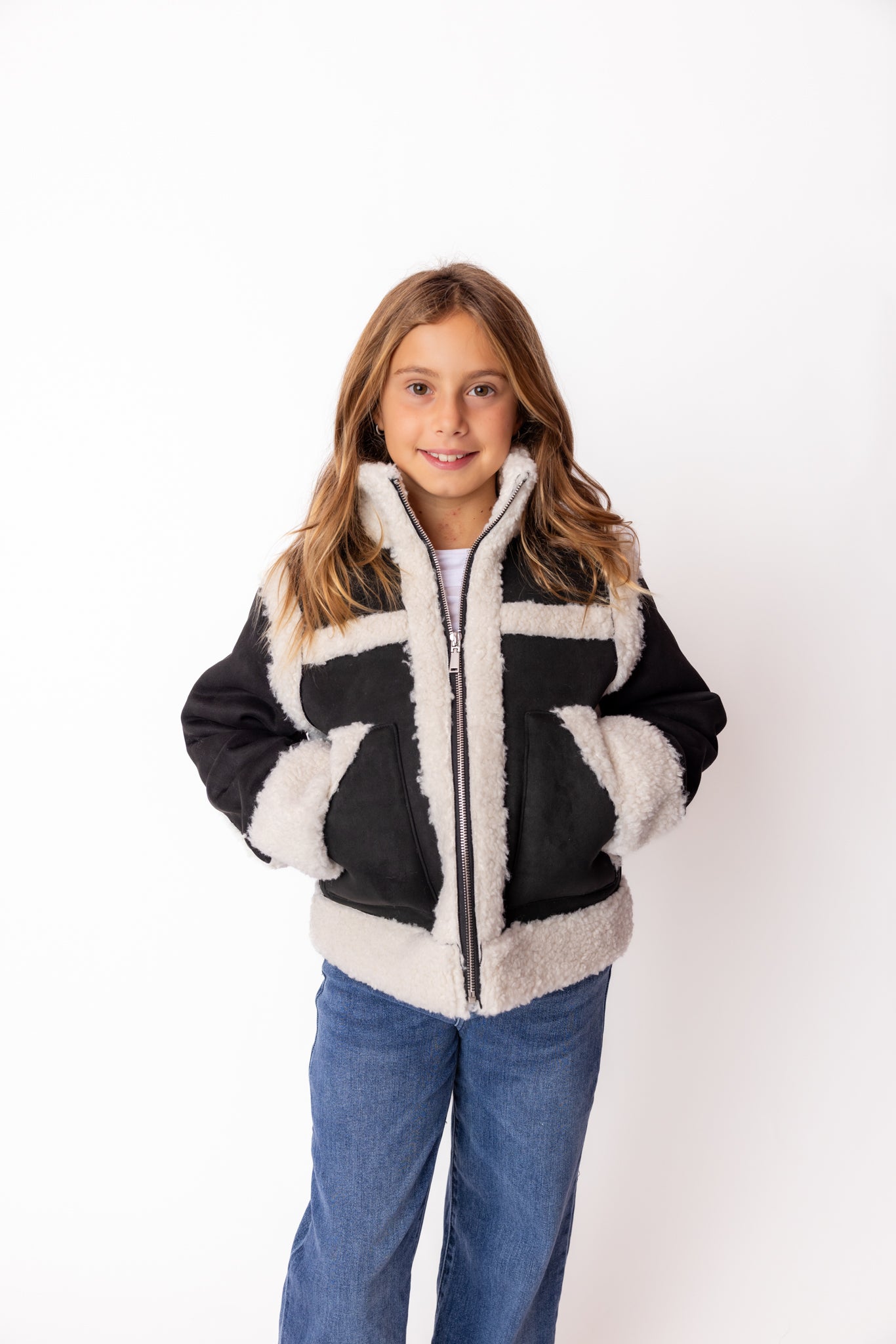 DH | Black Suede Fleece Trimed Jacket