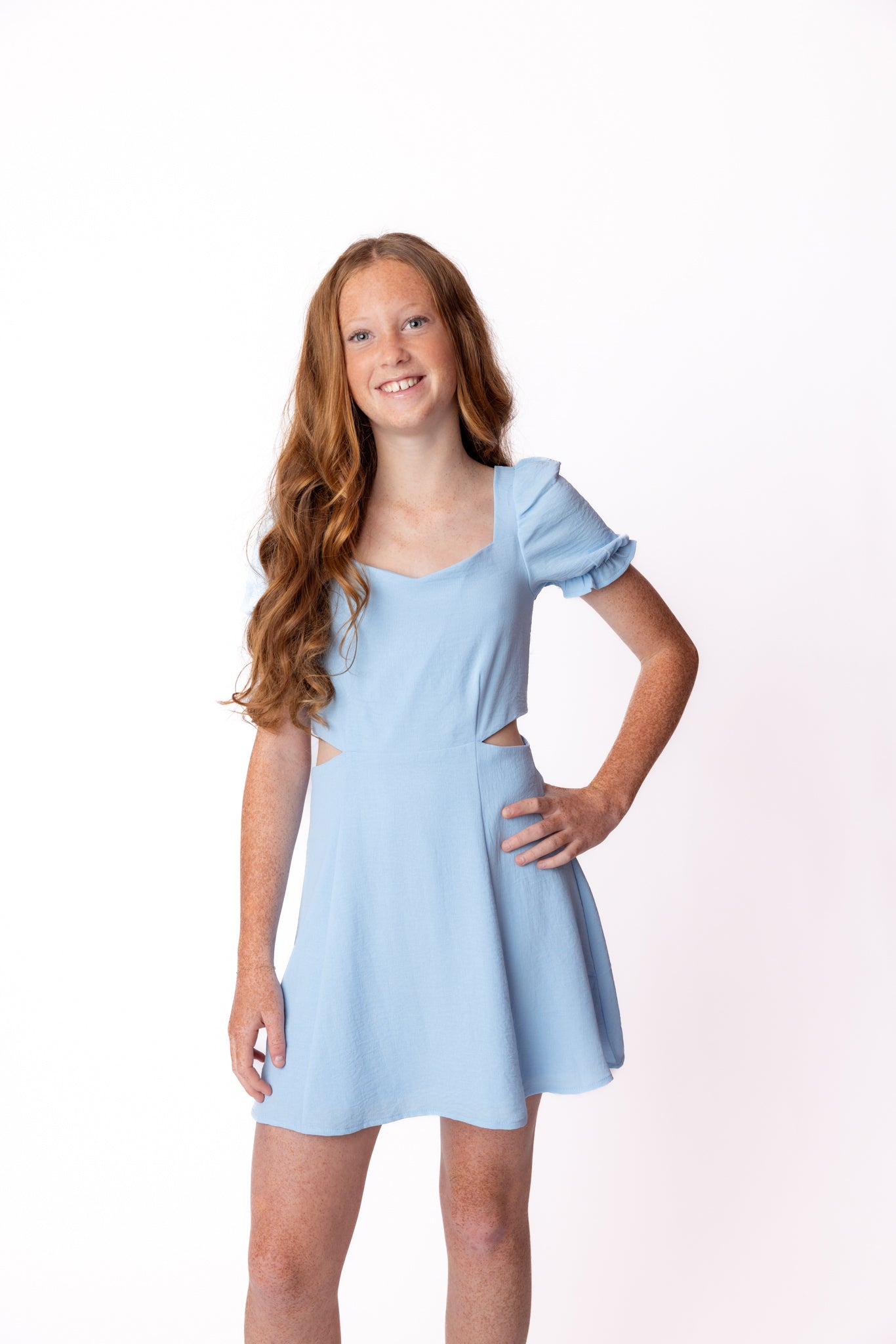 MBG | Catherine Puff Sleeve Side Cut Out Dress