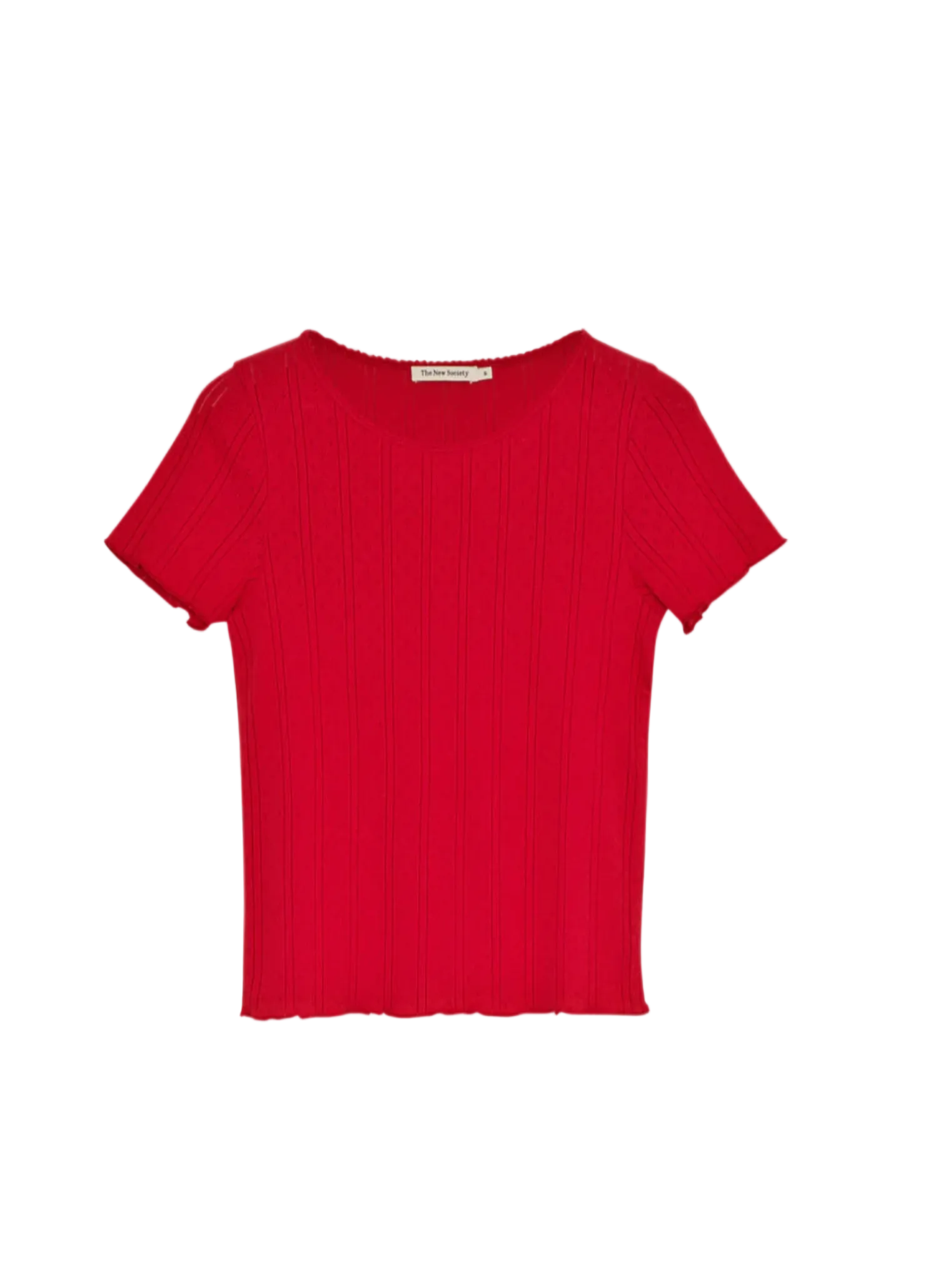 Red t-shirt on a light gray background