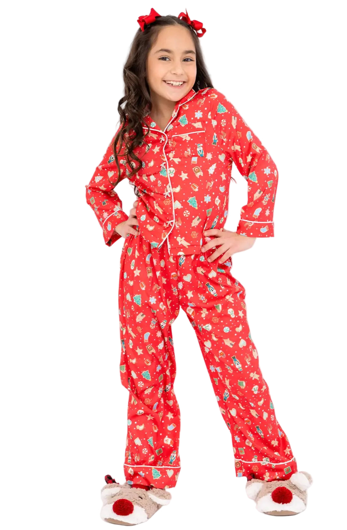 silky christmas pjs tween christmas cookies red Pajamas