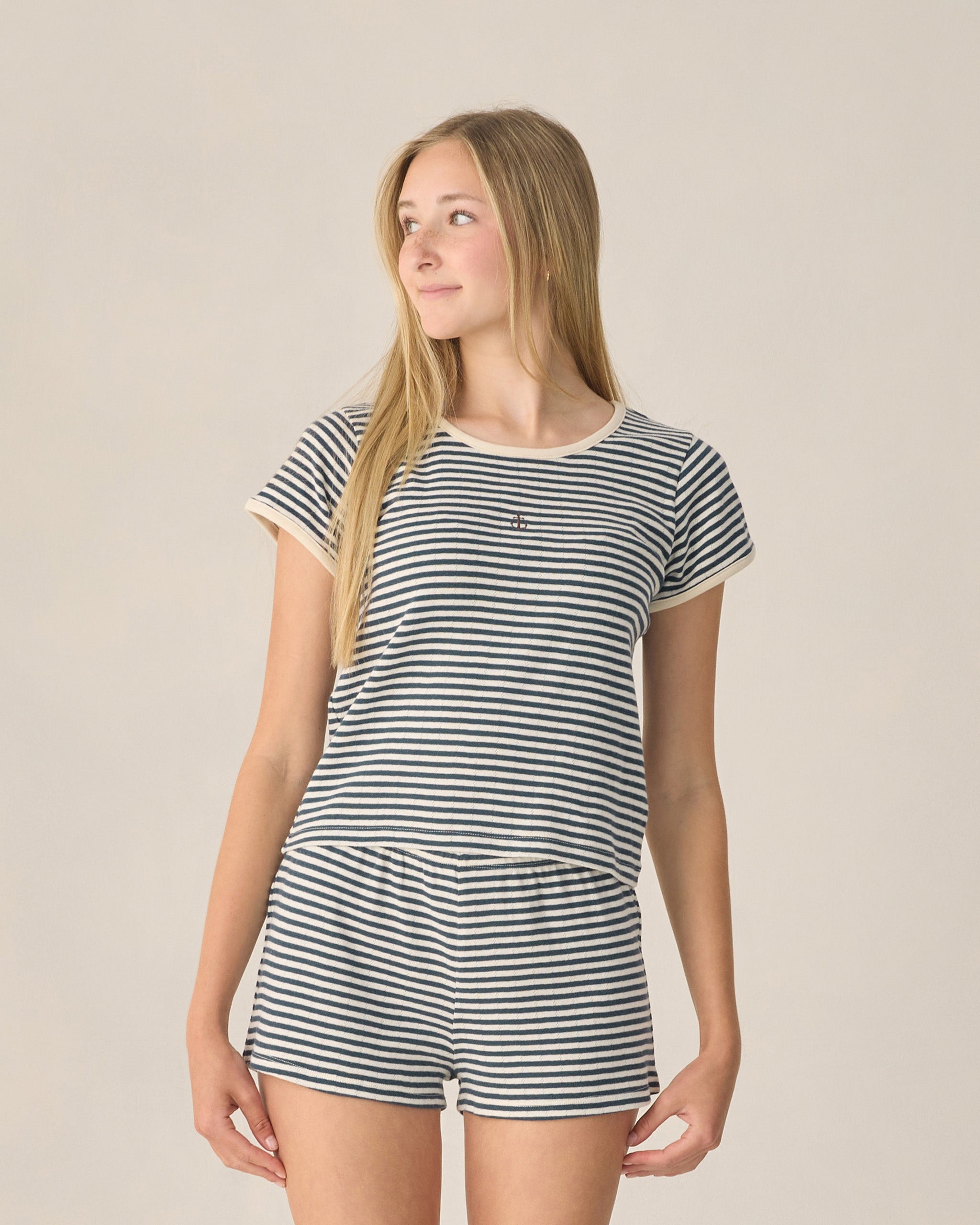 RC | Tween | Pointelle | Navy Stripe