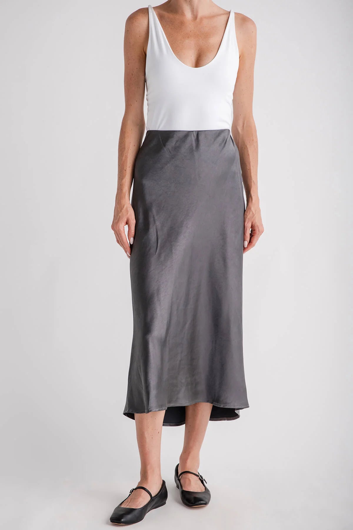 BT | Charcoal Satin Skirt