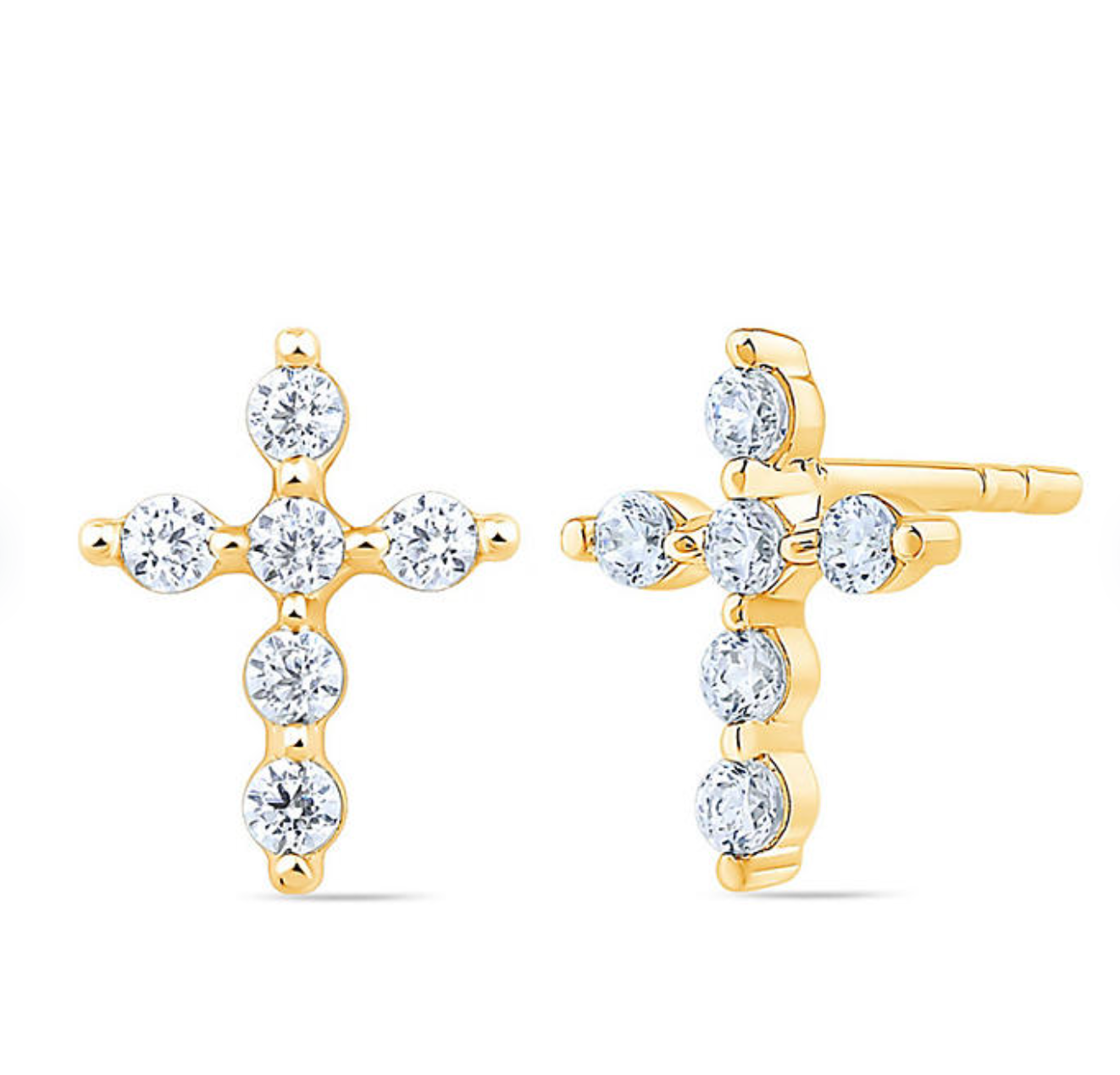 LF | No. 37 | Lab Diamond 0.86 Ct 10K Gold Cross Earrings