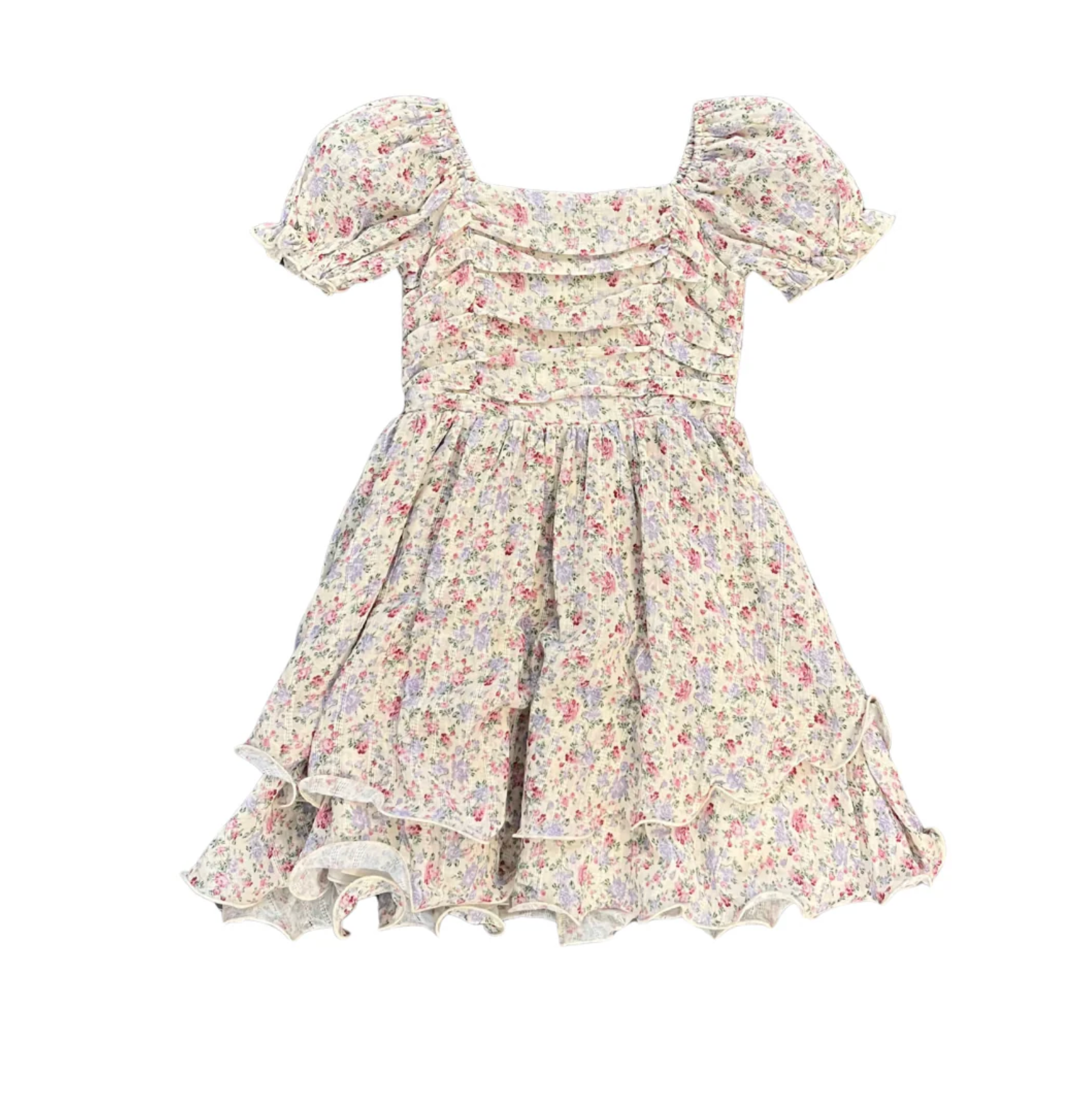 KJ | TWEEN | Francesca Short Sleeve Dress Mulberry Bouquet