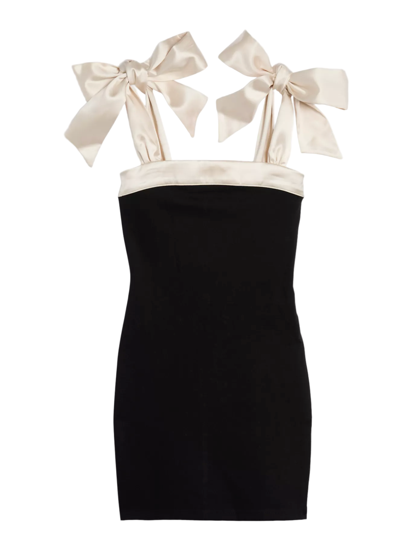 Black dress with white bows on a white background