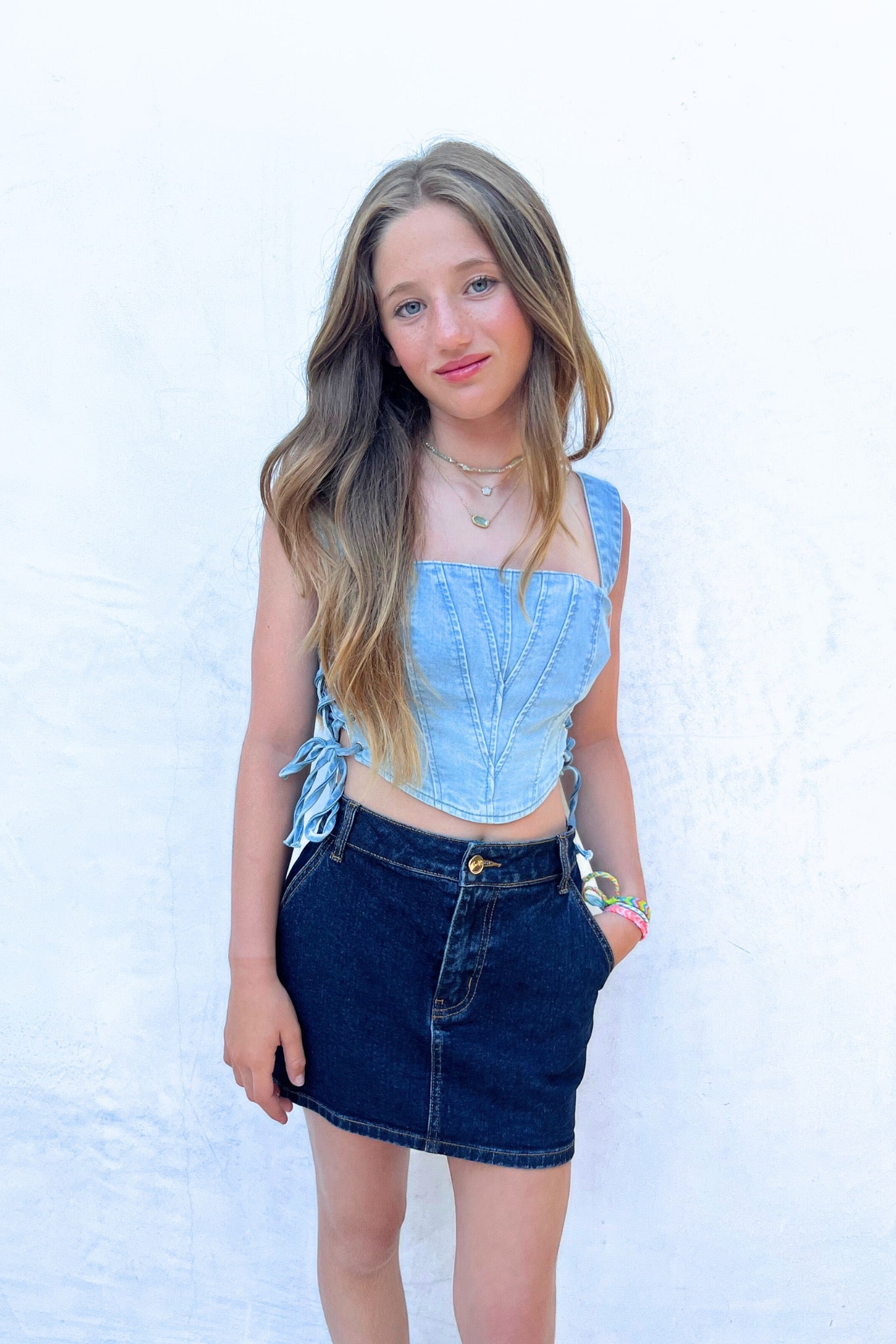 TH | Aly Blue Denim Corset