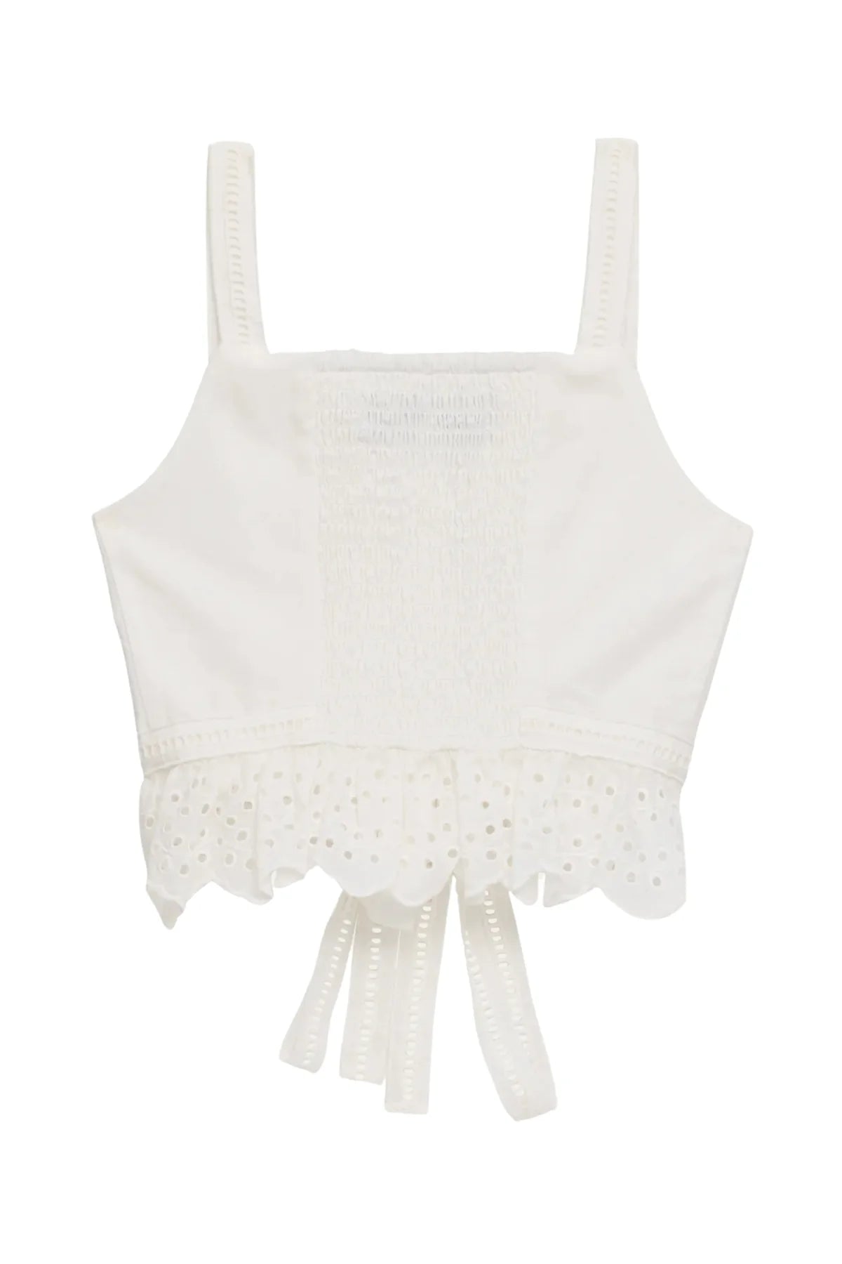 KJ | TEEN | Waverly White Eyelet Top
