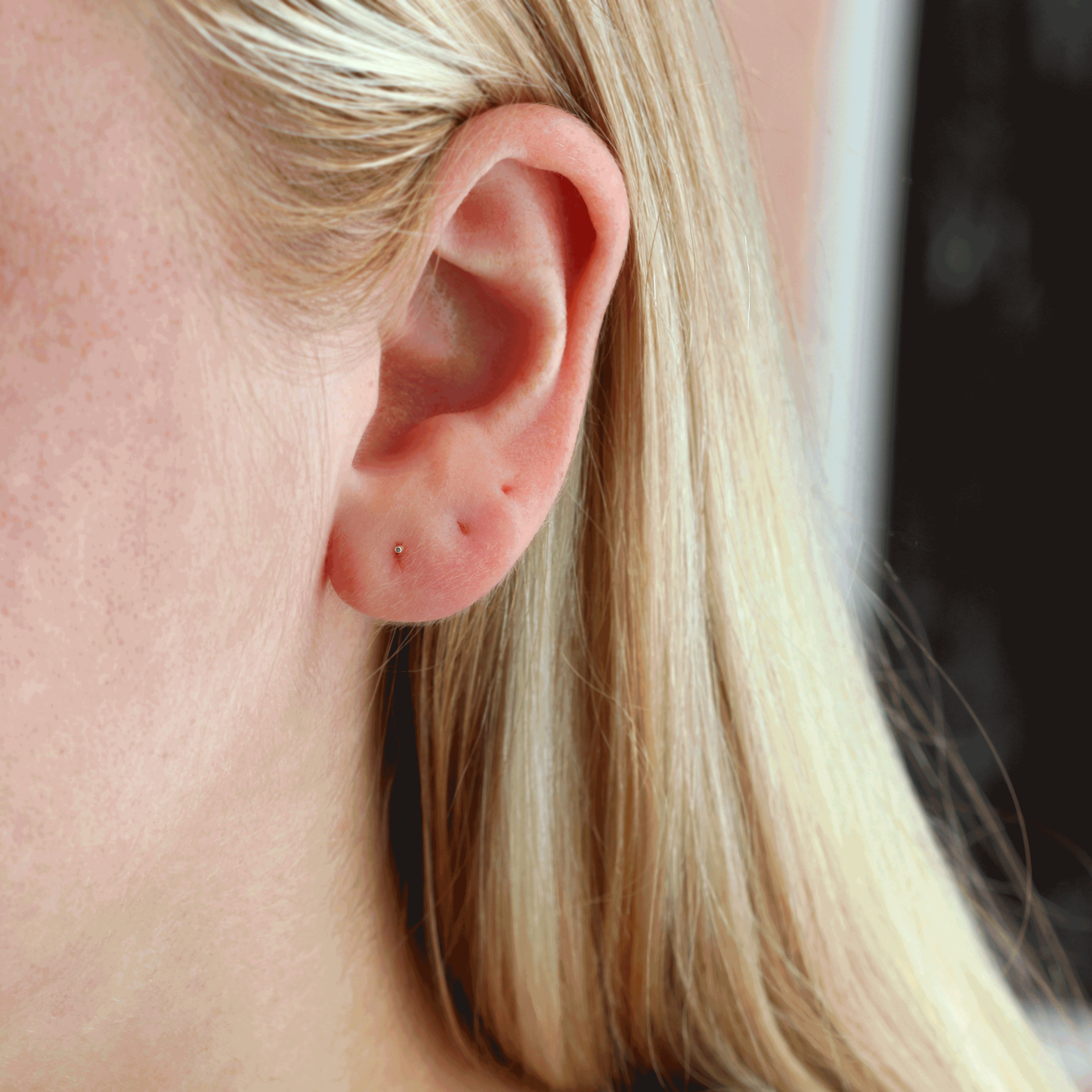 Bar Flat Back Single Stud Earring in 14k Gold Threadless 6mm Pin 20 Gauge Hypoallergenic Nickel Free Ships from CA