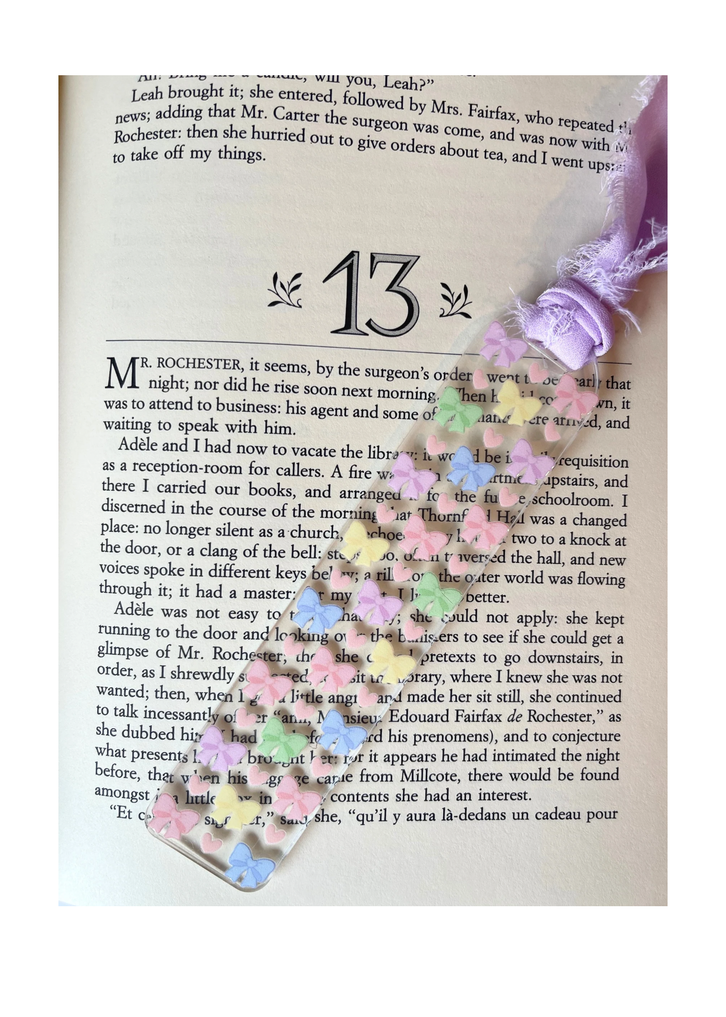 LP| Pastel Multi colored bows acrylic bookmark with ribbon