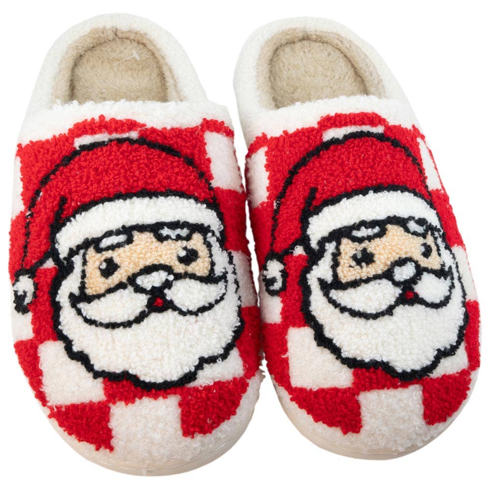 Santa Red Checkered Best Women's Slippers