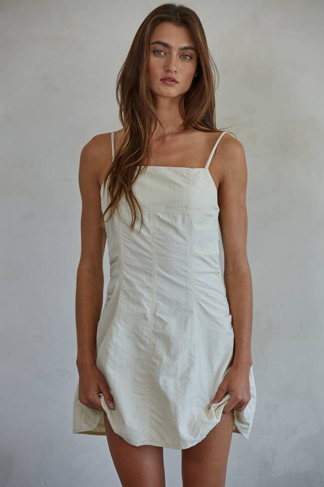 BT | TEEN | WOMENS | Woven Cream Spaghetti Strap Top