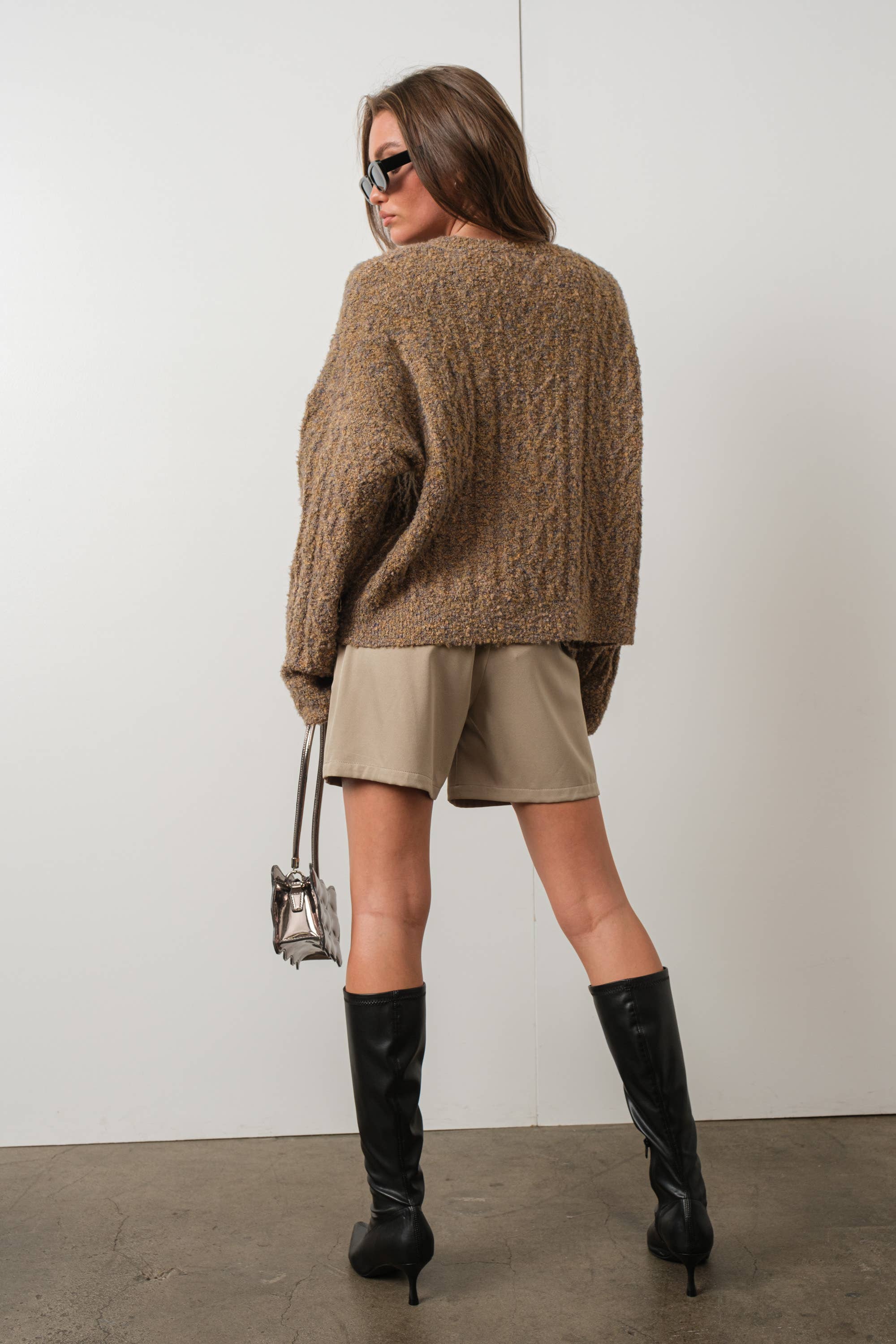 PG | BOUCLE CABLE KNIT SWEATER