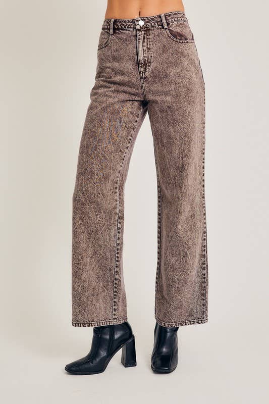 LL | High Waisted Wide Leg Denim Pants