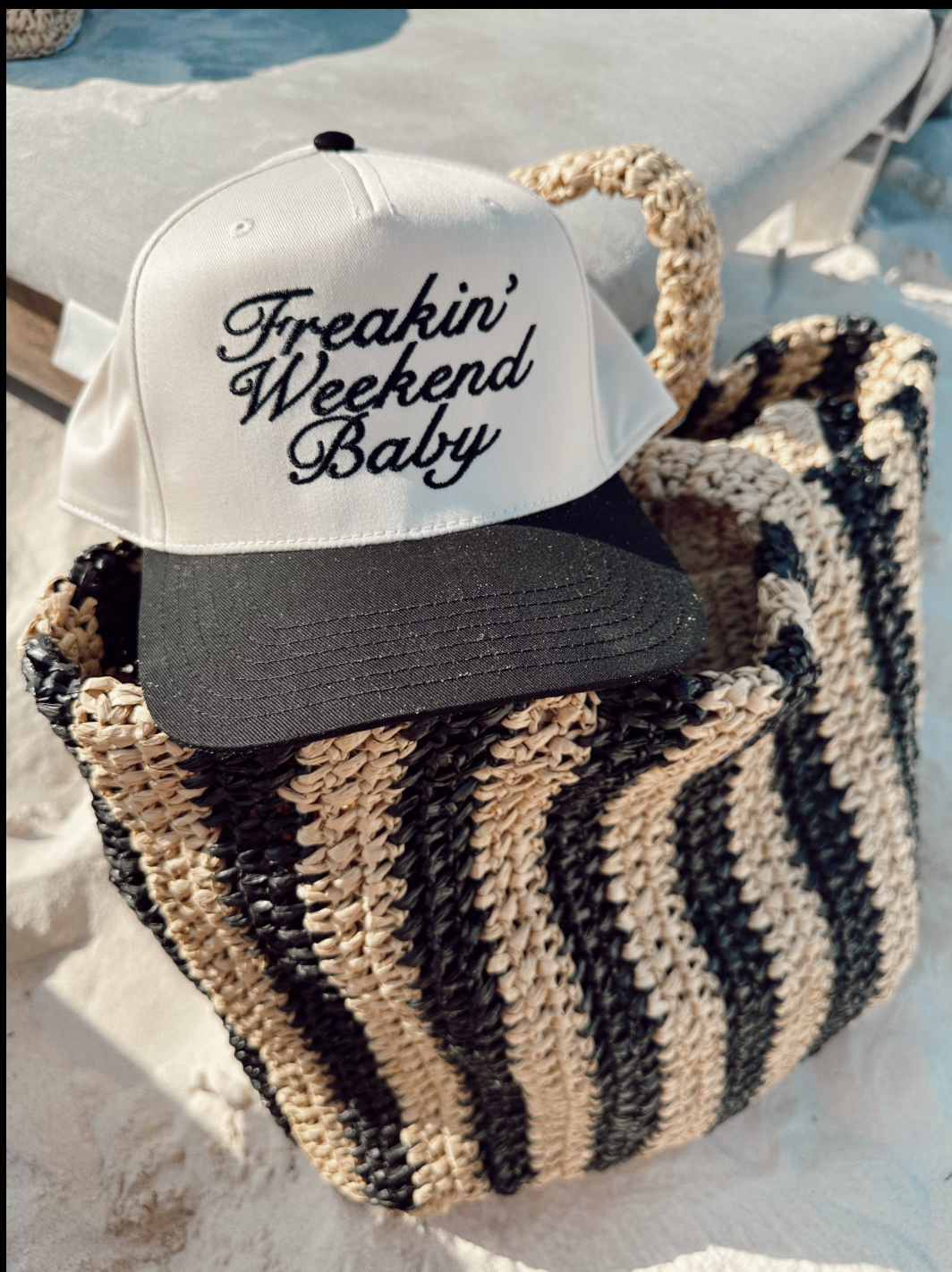 KC |Freakin' Weekend Baby - Black Vintage Trucker Hat
